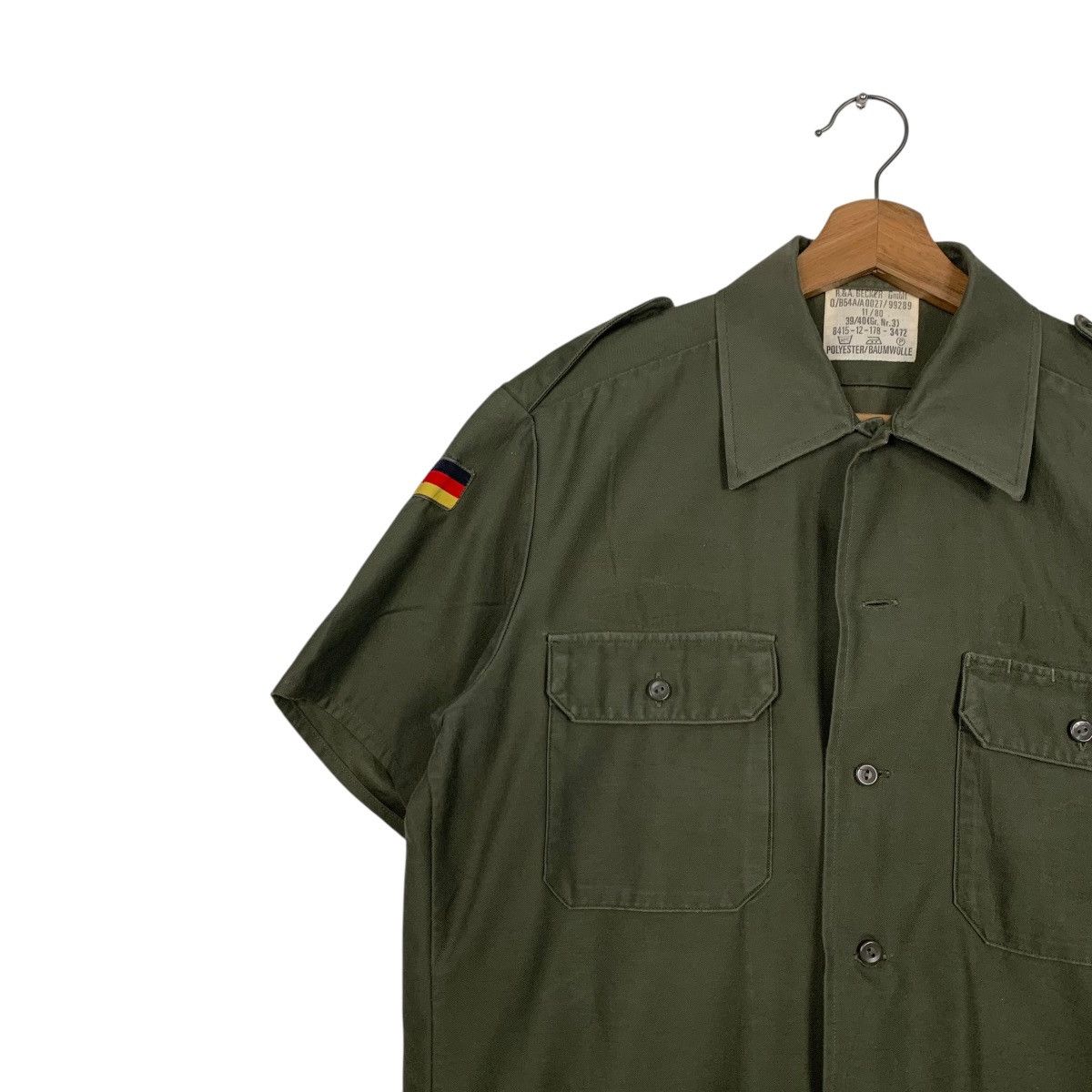 Vintage 80's R&A BECKER GmbH German Army Field Shirt #2726-C123 Size US L / EU 52-54 / 3 - 3 Thumbnail