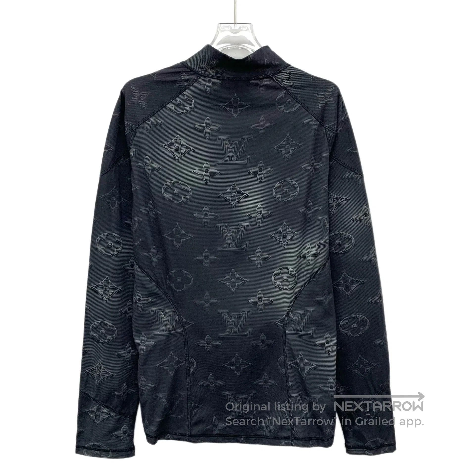 Louis Vuitton Louis Vuitton Black Logo Embossed Full Print Half Zip Long Size US XXL / EU 58 / 5 - 2 Thumbnail