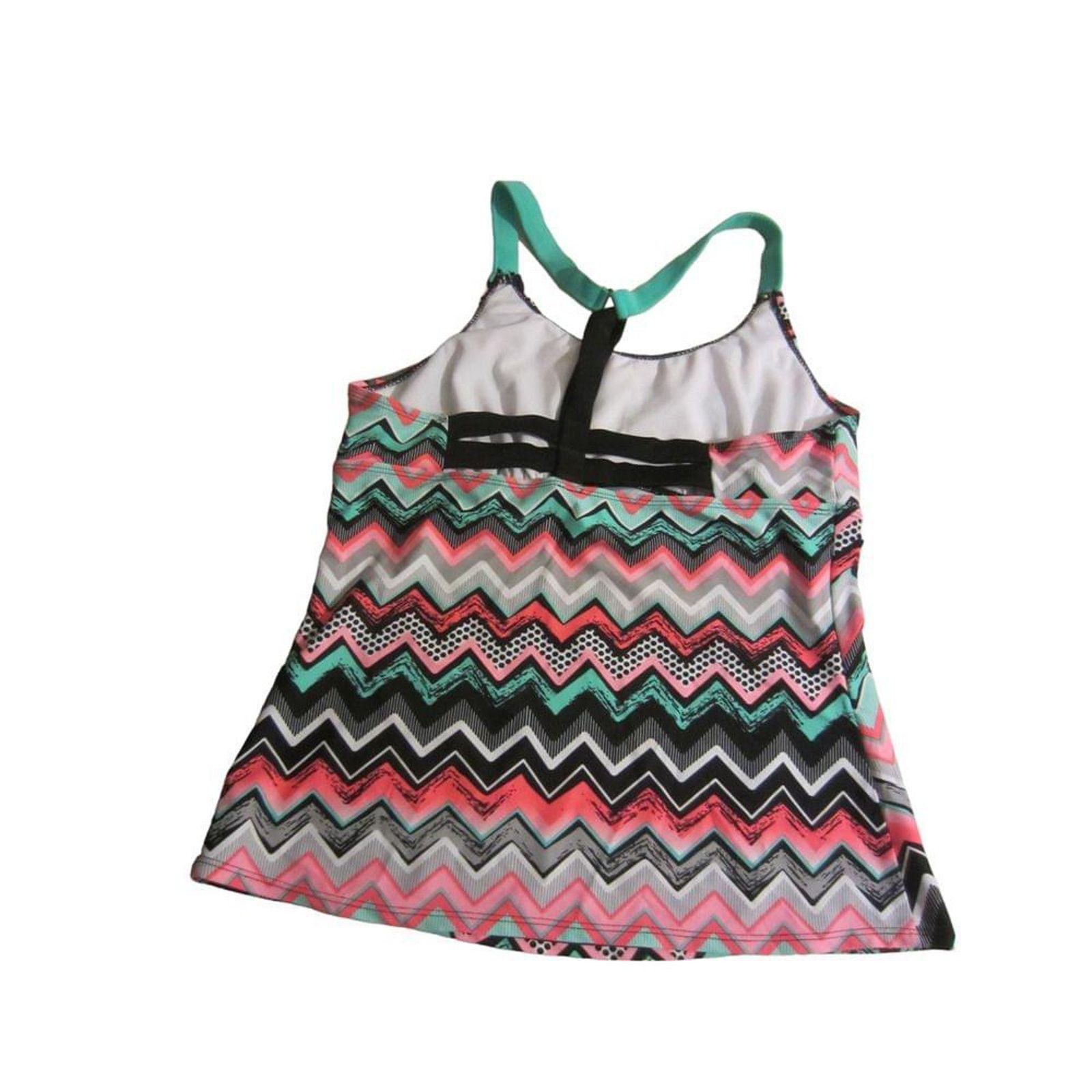 Other Chevron Tankini Swim Top Retro Geometric Racerback Size L Size ONE SIZE - 6 Thumbnail