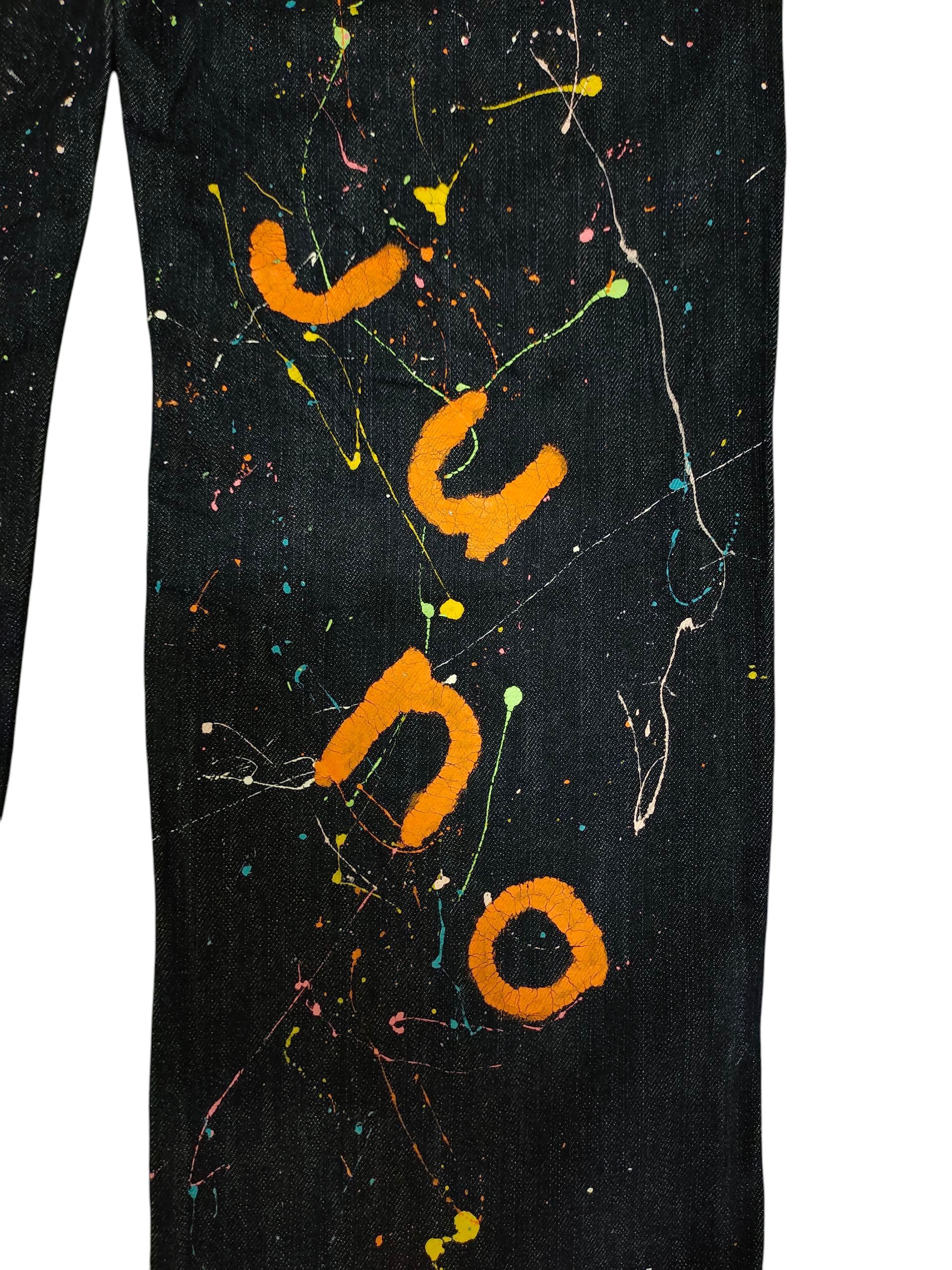 Hysteric Glamour Japanese Brand GU 'Paco Buw Juno' Paint Spash Denim Jeans Size US 34 / EU 50 - 3 Thumbnail
