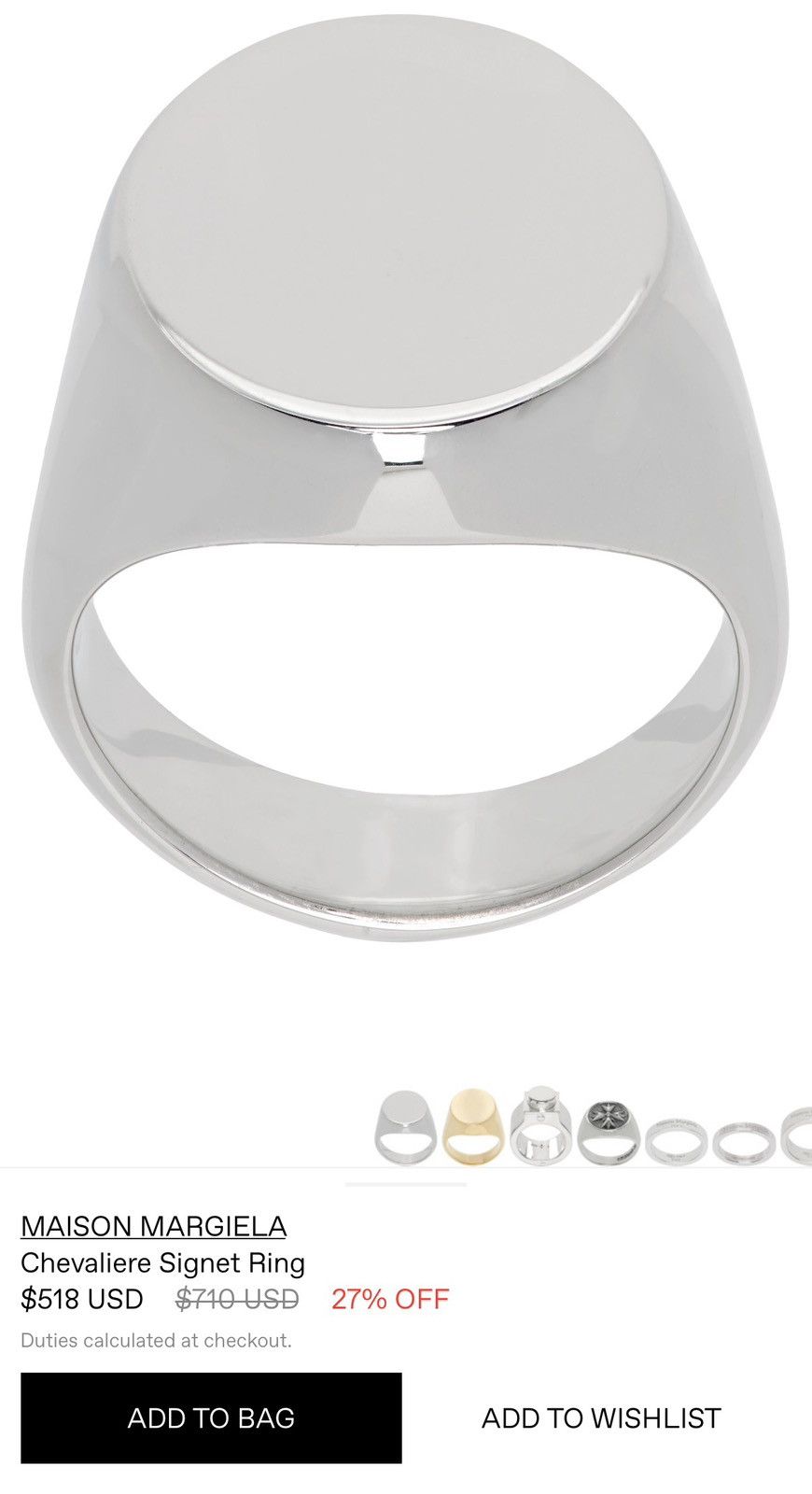 Maison Margiela Maison Margiela Chevalier/ Signet Ring size IT 5 Size ONE SIZE - 12 Thumbnail