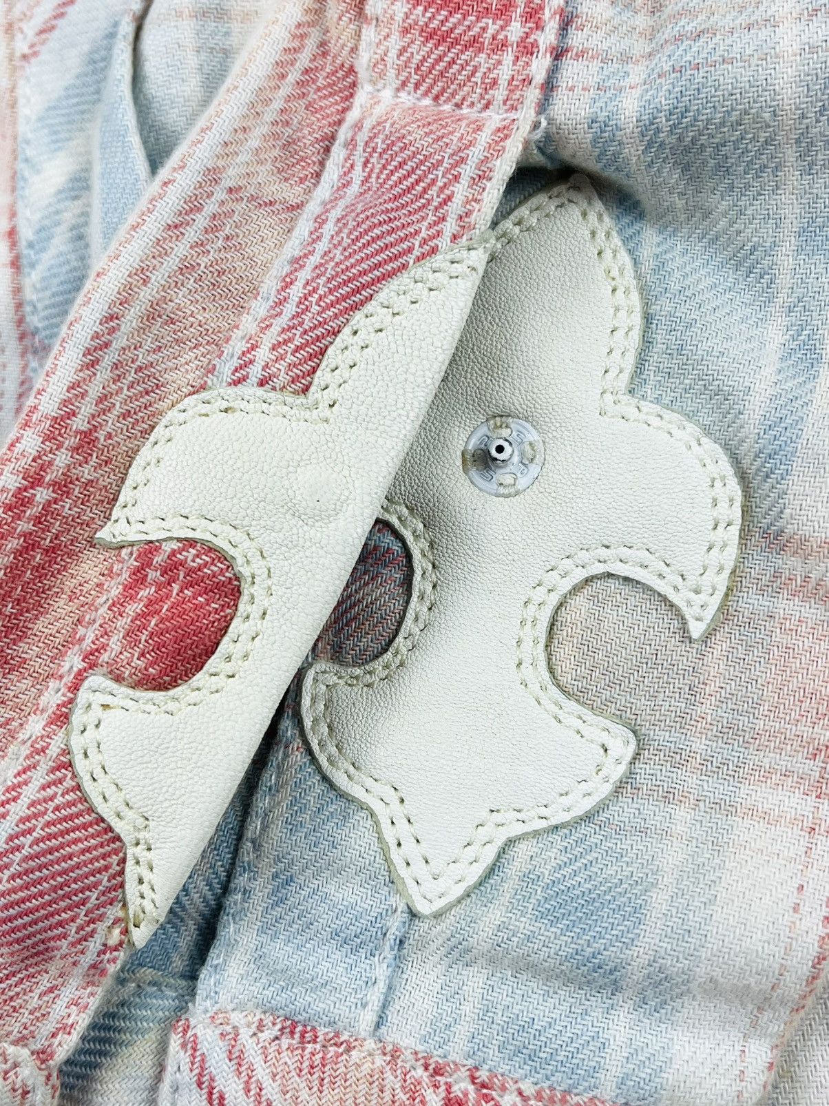 Chrome Hearts Chrome Hearts Leather Fleur De Lis Patch Flannel Shirt Size S / US 4 / IT 40 - 6 Thumbnail
