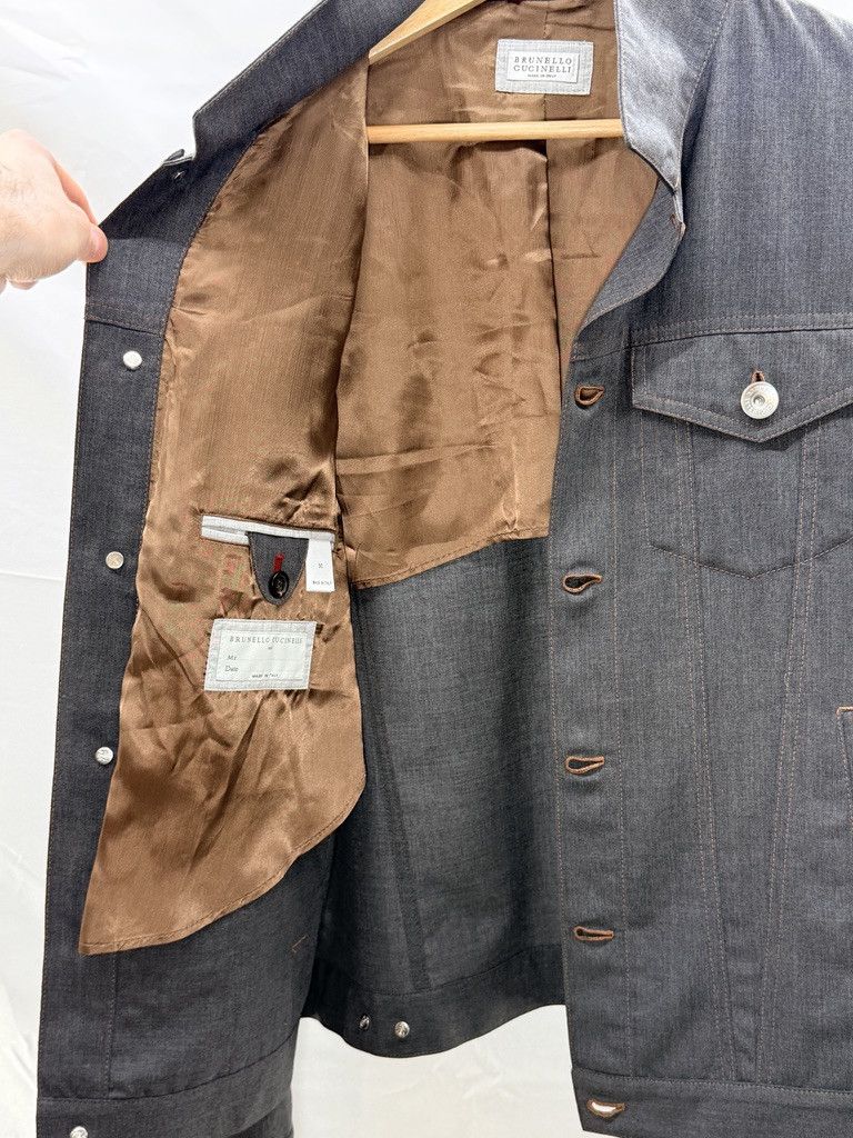 Brunello Cucinelli BRUNELLO CUCINELLI Wool Denim Bomber Grey Jacket Size US M / EU 48-50 / 2 - 16 Thumbnail