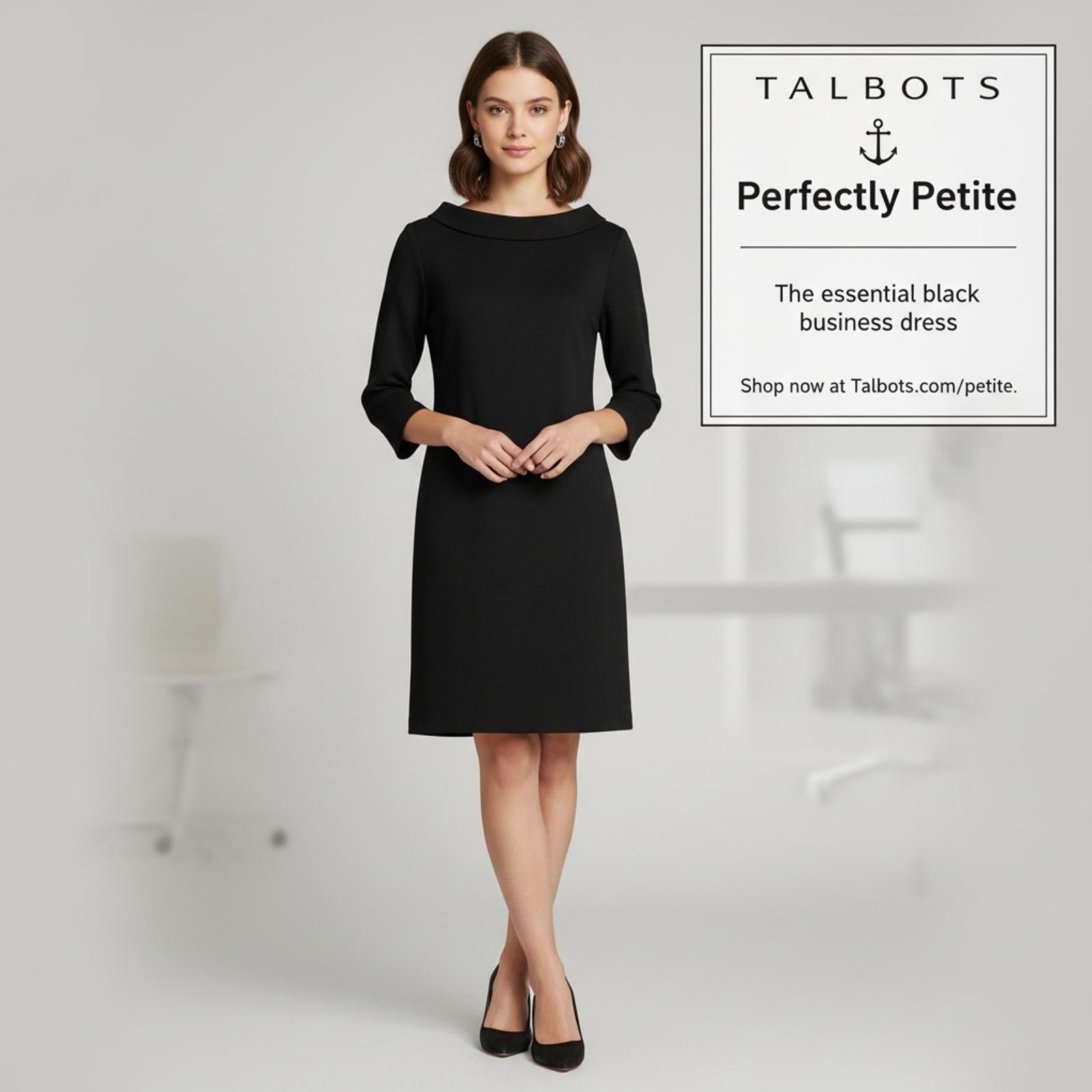 Other Talbots Perfectly Petite Essential Black Business Dress Size ONE SIZE - 1 Thumbnail