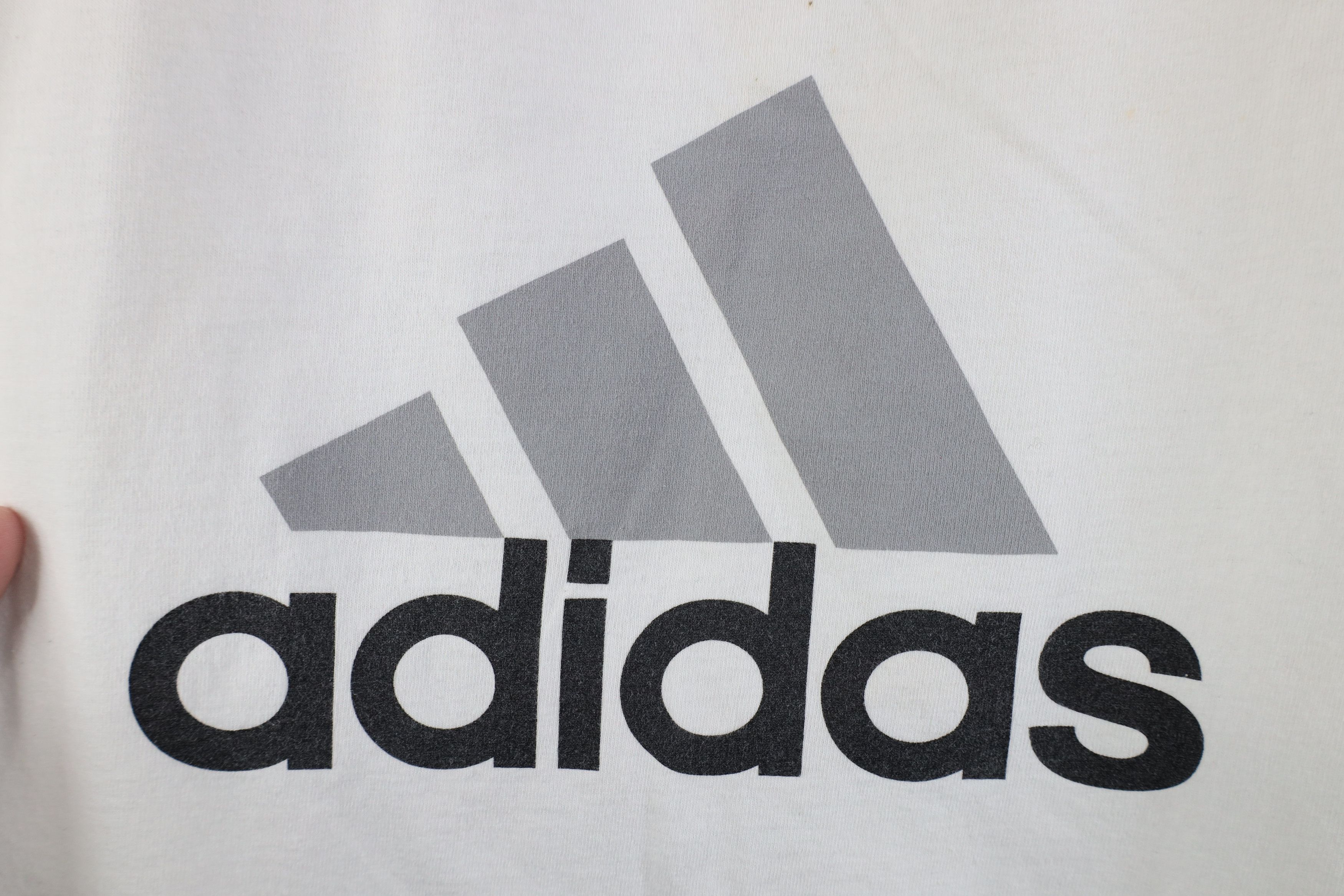 Adidas Vintage Y2K 2004 Adidas Spell Out Big Logo T-Shirt White Size US XXL / EU 58 / 5 - 4 Thumbnail
