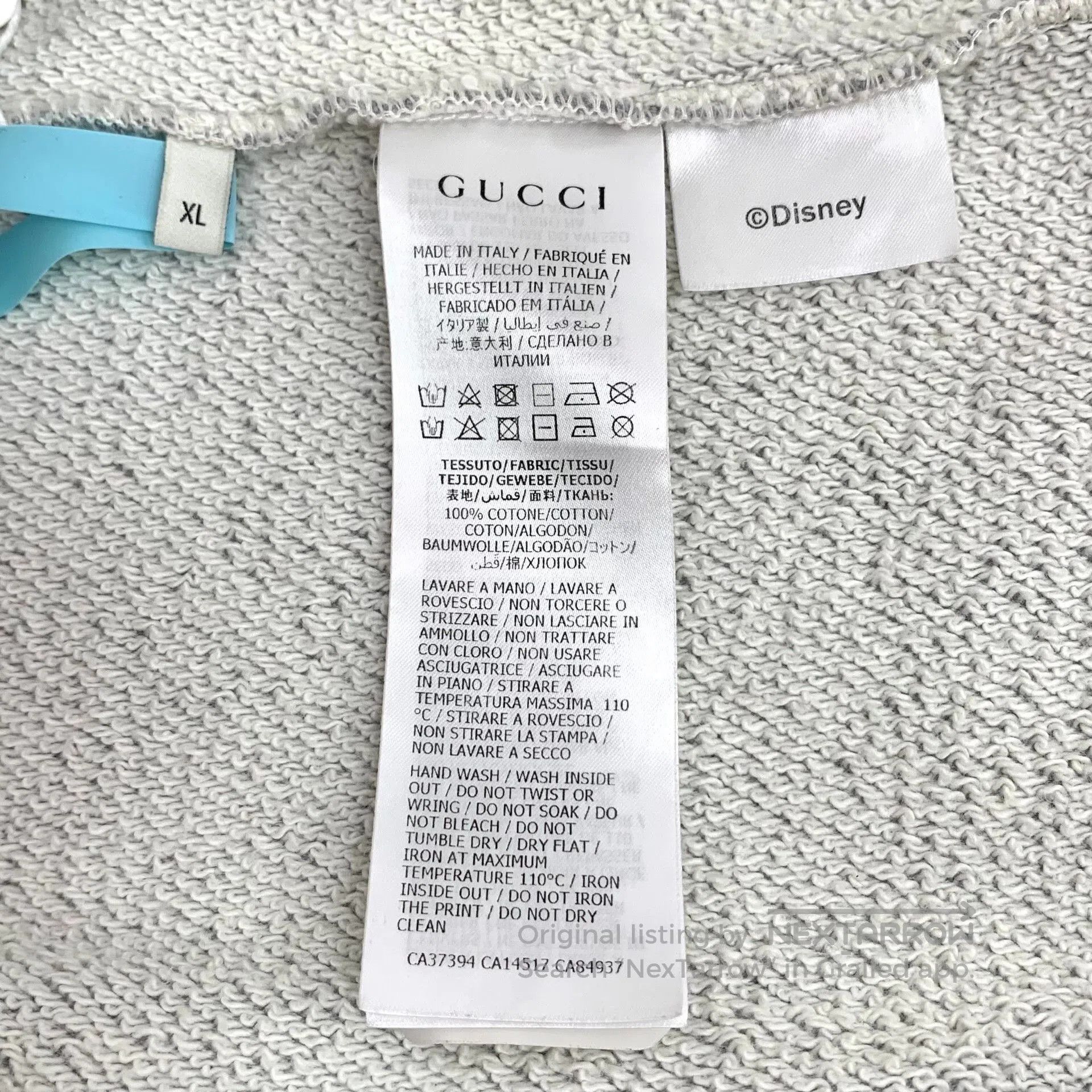 Gucci Gucci x Disney Mickey Mouse Gray Cotton Hoodie. Size US XL / EU 56 / 4 - 6 Thumbnail