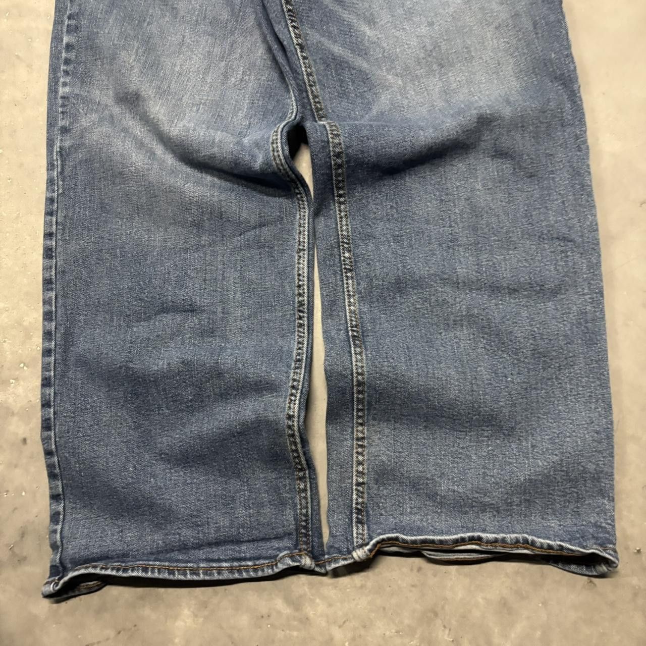 Japanese Brand × Vintage Crazy Vintage Y2K/2000s Grunge Medium Wash Loose Fit Baggy Denim Jeans! Size US 38 / EU 54 - 6 Thumbnail