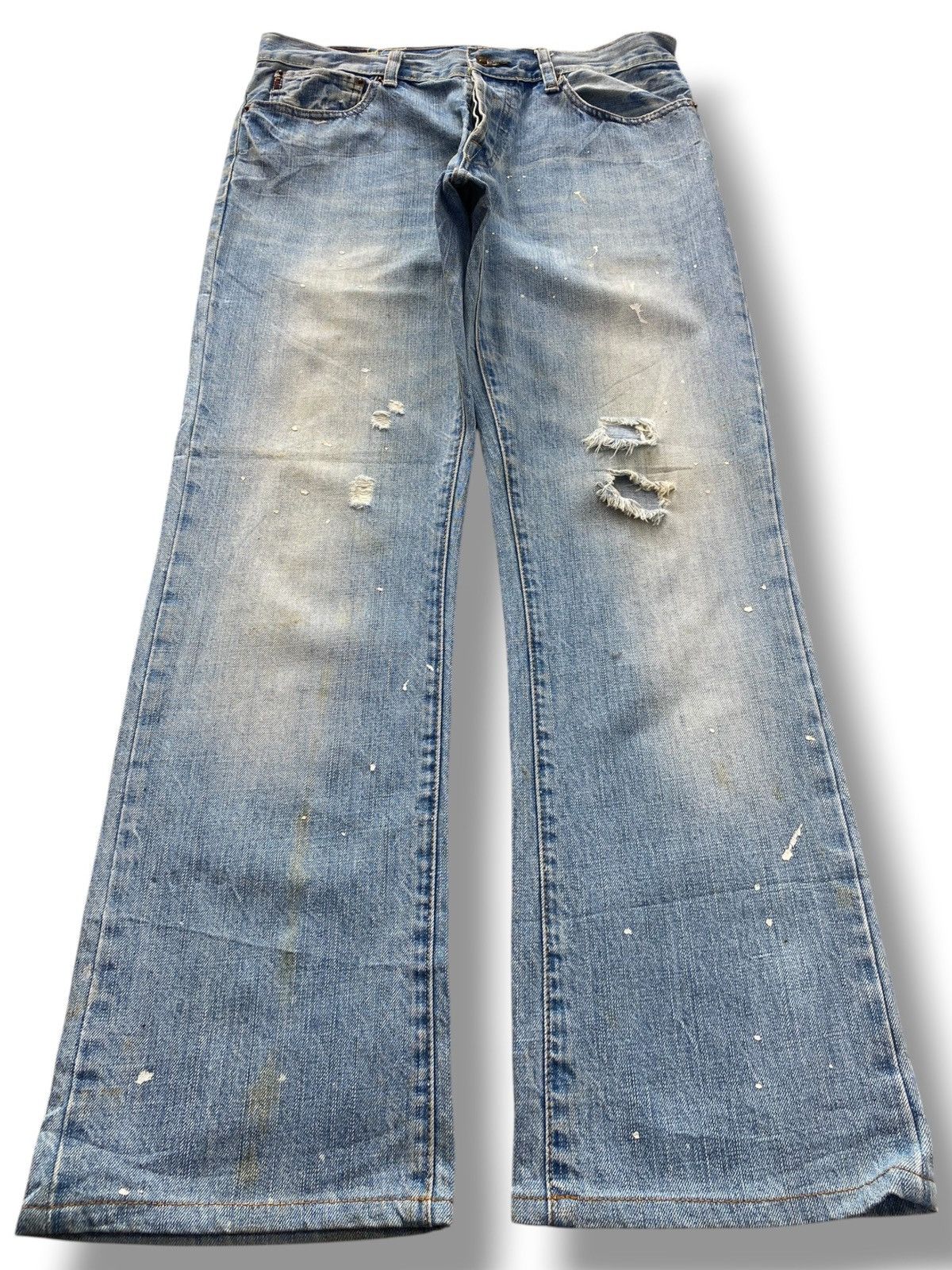 Abercrombie & Fitch Abercrombie & Fitch Faded Wash Paint Splash Boot Cut Jeans Size US 32 / EU 48 - 1 Thumbnail