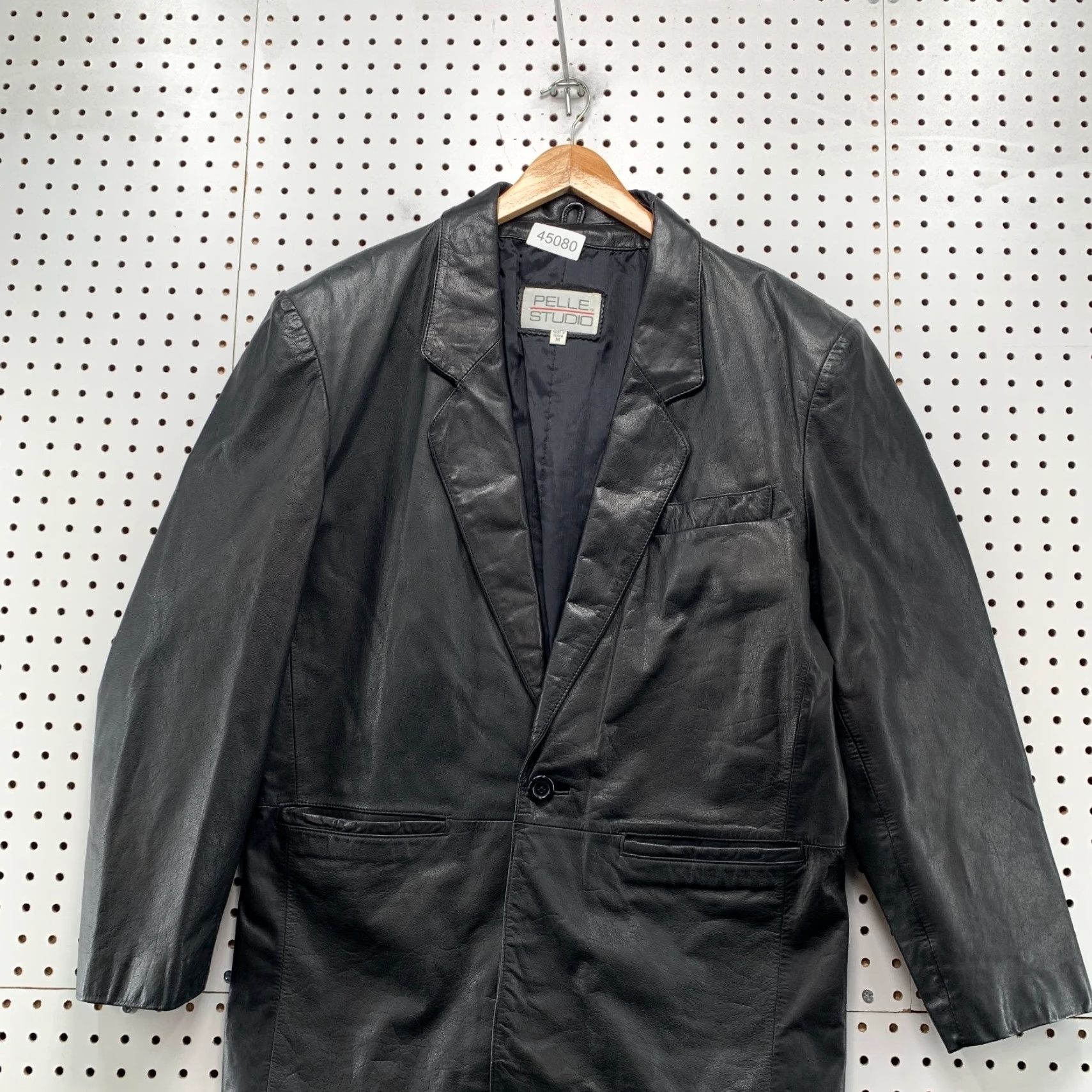 Vintage VINTAGE Pelle Studio Blazer Jacket Womens Medium Black One Button Business Size M / US 6-8 / IT 42-44 - 2 Thumbnail