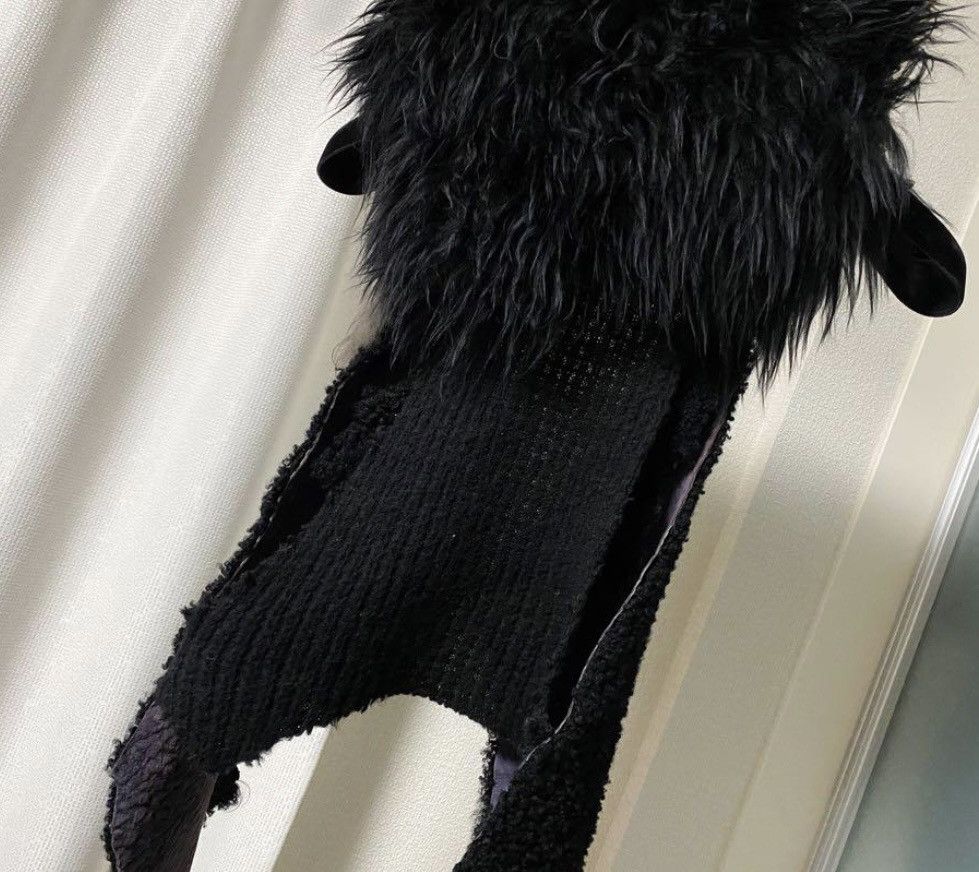 If Six Was Nine × Japanese Brand × Le Grande Bleu (L.G.B.) ifsixwasnine Black Eskimo Gilet 6 fur vest Size ONE SIZE - 4 Thumbnail
