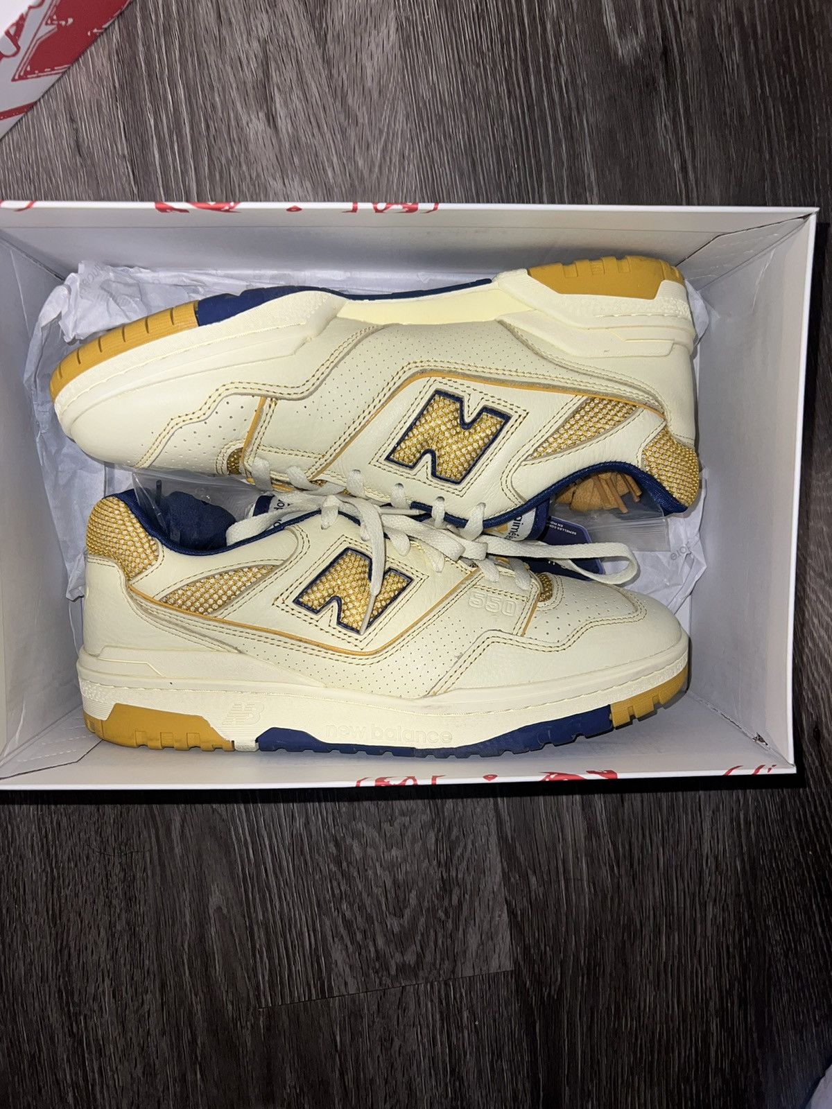 image of Aime Leon Dore 550 Shoes in Blue Yellow, Men's (Size 11)
