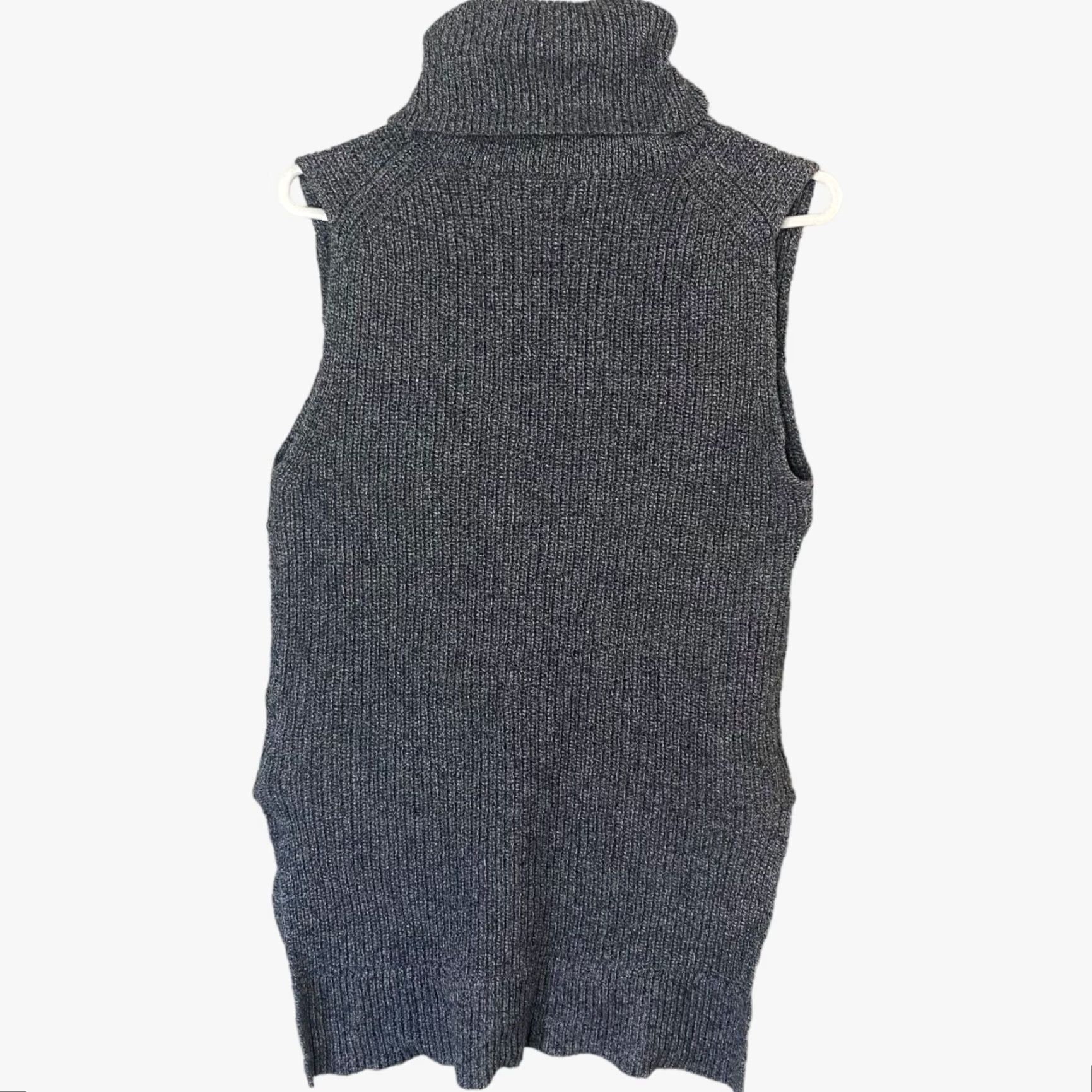 Banana Republic Banana Republic Sleeveless Turtleneck Sweater Women's Small Gray HILO Ribbed Top Pocketed Pullover Size S / US 4 / IT 40 - 3 Thumbnail
