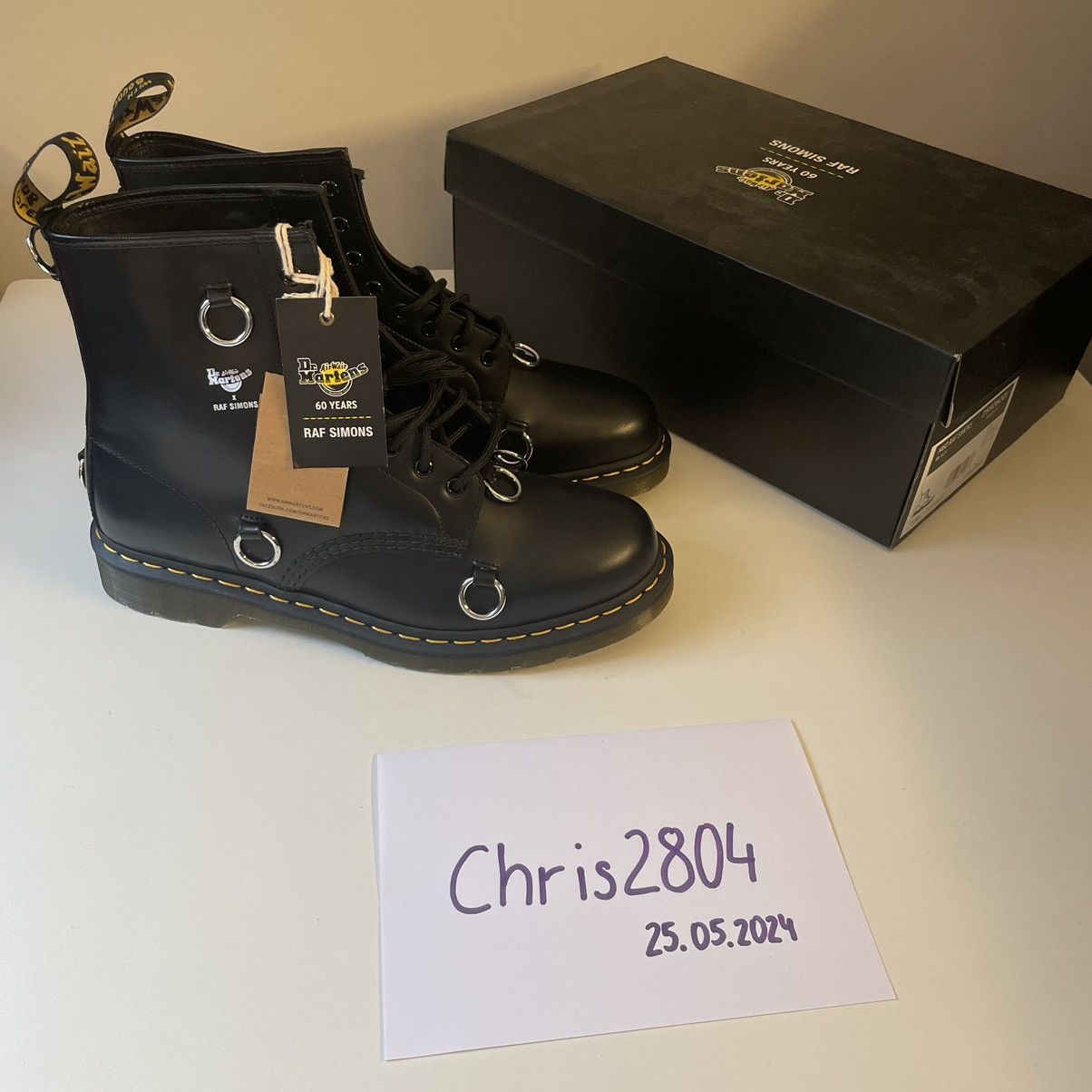 image of Raf Simons X Dr Martens 1460 Boot in Black, Men's (Size 12)
