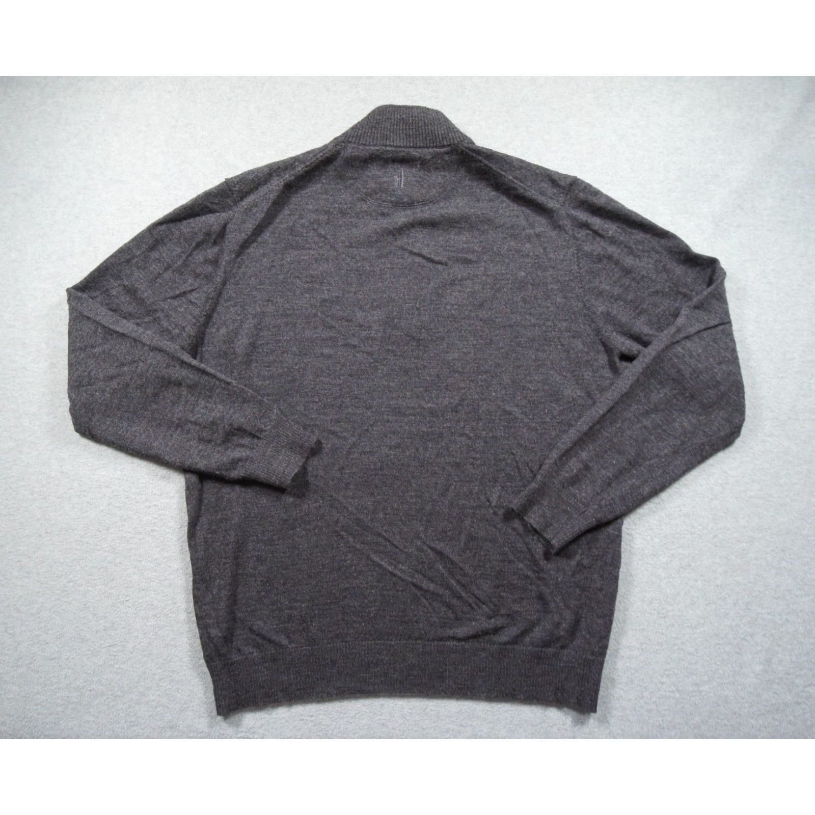 johnnie-O Johnnie O Sweater Mens Large Navy 1/4 Zip Pullover Knit Merino Wool Preppy FLAW* Size US L / EU 52-54 / 3 - 4 Thumbnail