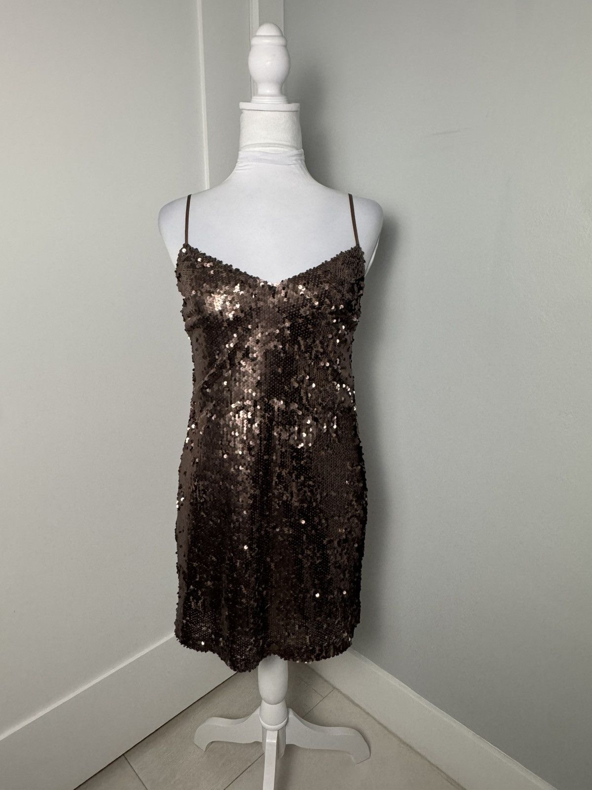 L'AGENCE L’agence Elora Sequin Mini Dress in Rose Gold Copper/Size 0 Size XS / US 0-2 / IT 36-38 - 3 Thumbnail