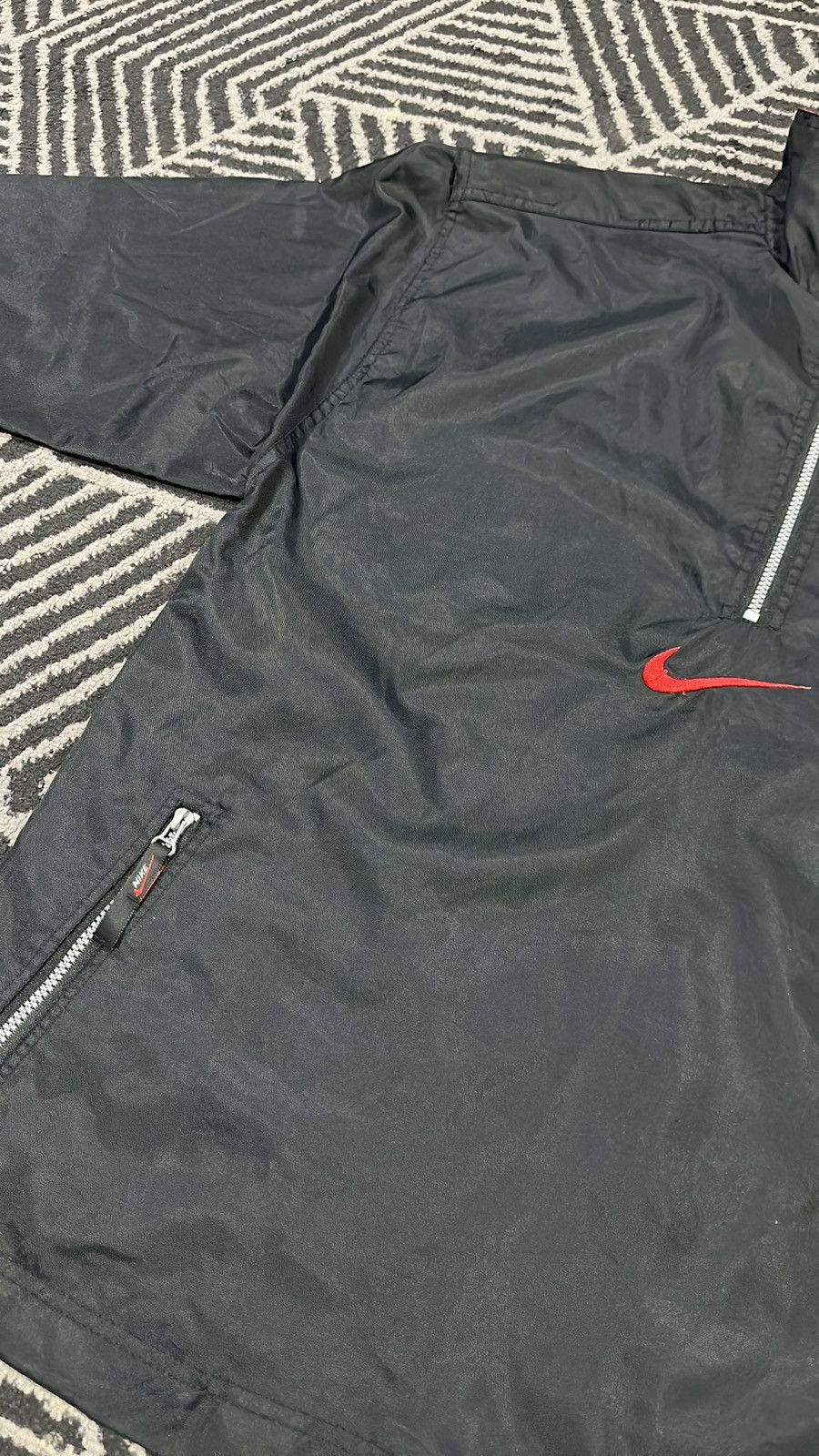 Nike × Vintage Vintage 90s NIKE Swoosh Center Embroidery Half Zip Jacket Size US M / EU 48-50 / 2 - 7 Thumbnail