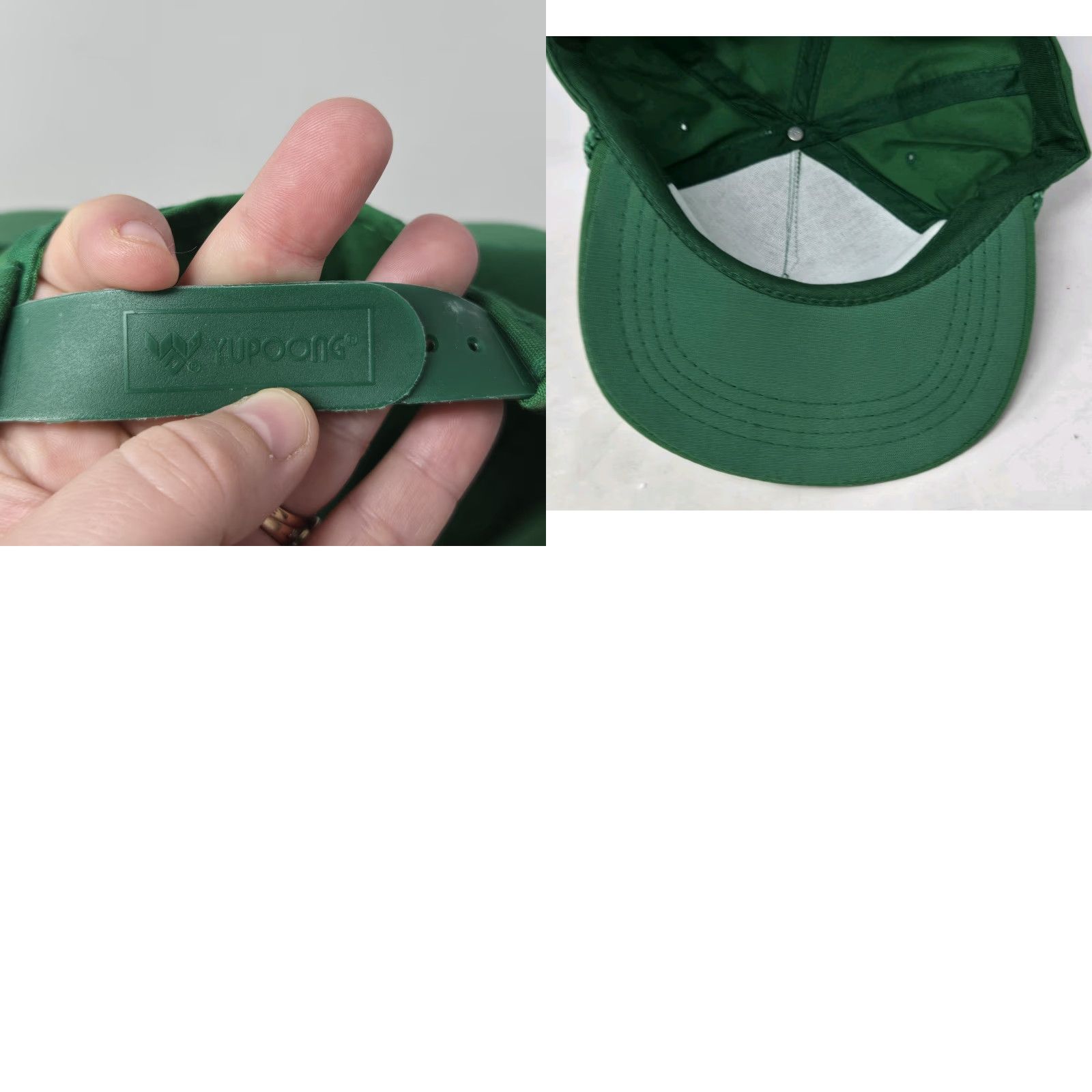 Vintage VTG Yupoong Trucker Hat Cap Adjustable Cotton Green 1990s Kalamazoo MI Advertising Rope International Paper Belt? Size ONE SIZE - 9 Thumbnail