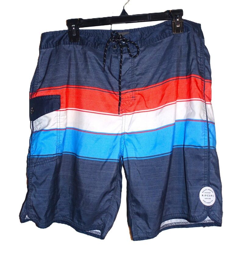 Rip Curl Rip Curl Navy Blue Striped Board Shorts 36 Size US 36 / EU 52 - 6 Thumbnail