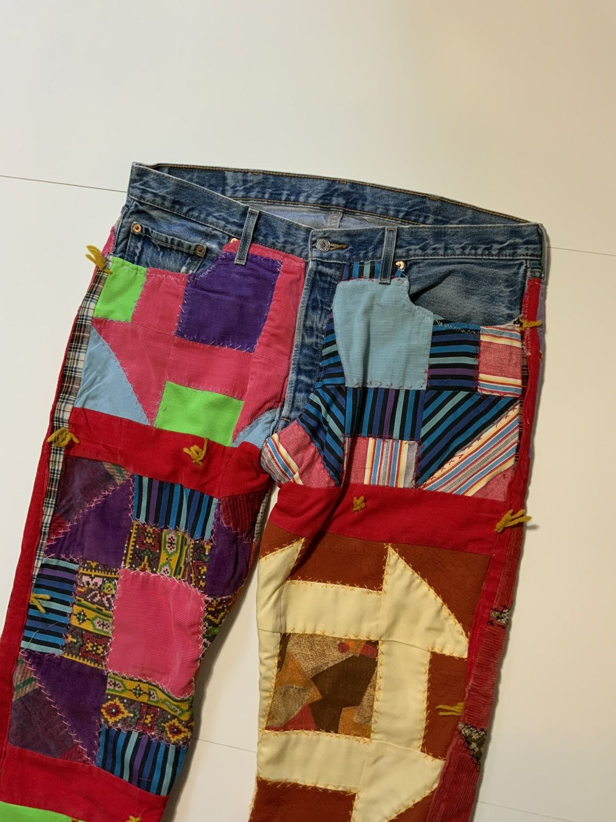 Levi's 1/1 VTG Levis 60s 70s Patchwork Quilt Corduroy Denim Jeans Size US 38 / EU 54 - 4 Thumbnail
