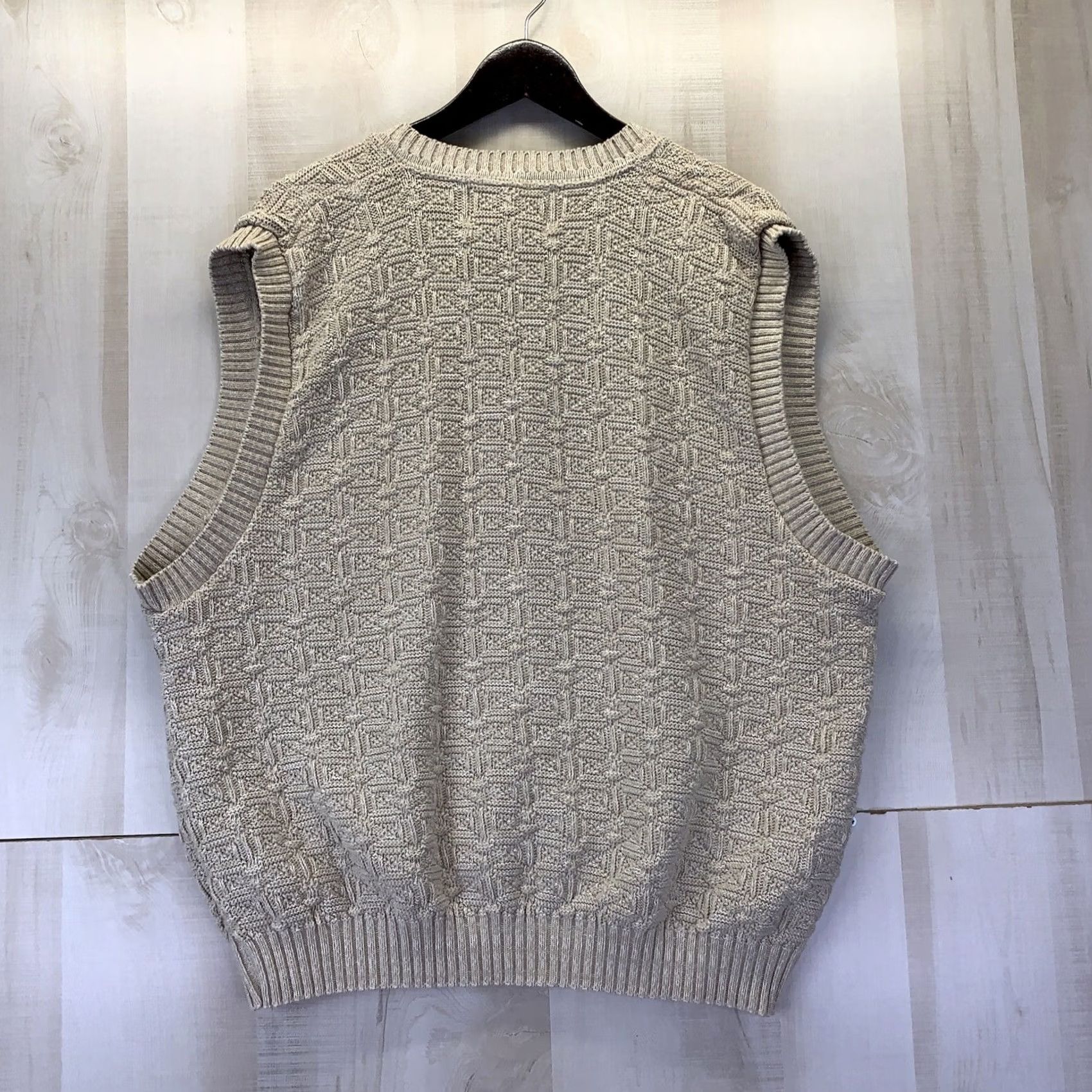 Dunbrooke VINTAGE Dunbrooke Club Collection CAT Catapillar Mens V-Neck Sweater Vest 2XL Beige Cotton Knit Cable-Knit Logo Embroidered Size US XXL / EU 58 / 5 - 7 Thumbnail