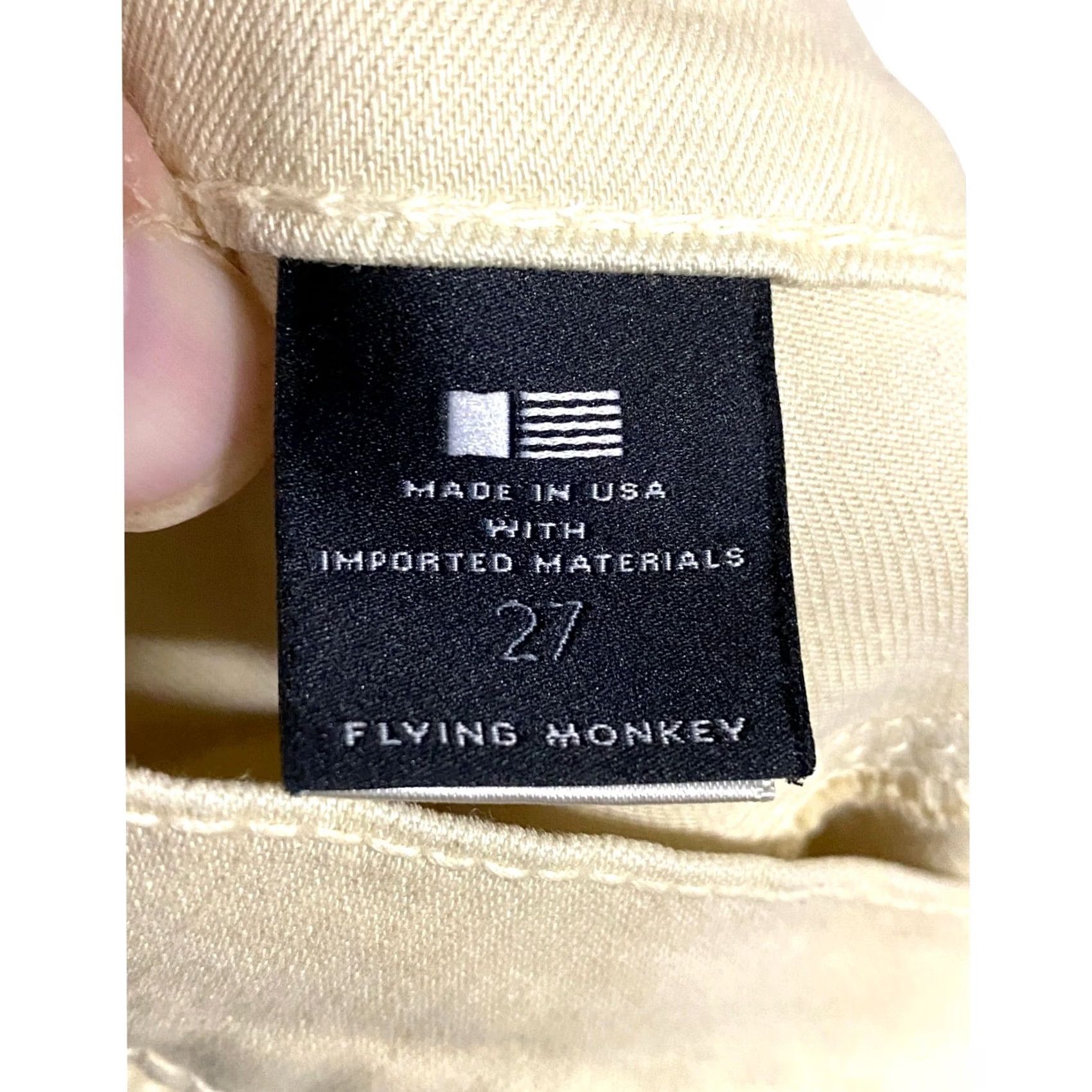 Vintage VINTAGE Flying Monkey Skinny Jeans Leggings Stretch Denim Light Yellow L7384 Womens 27 Size 27" / US 4 / IT 40 - 5 Thumbnail