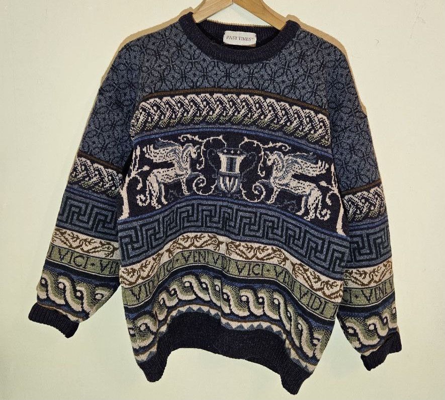 image of Past Times Wool Sweater Veni Vidi Vici Knit, Men's (Size Medium)