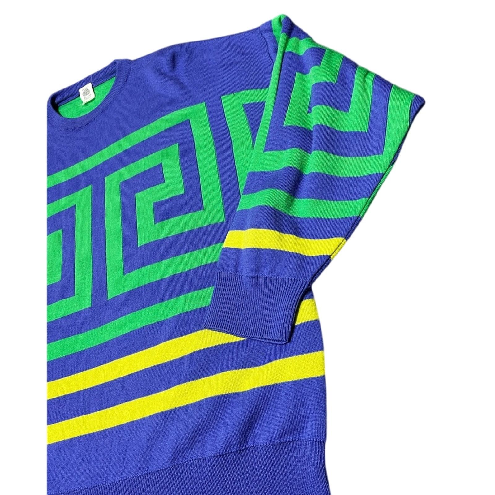 Gianni Valentino Gianni Style Abstract VTG Luxury Knit Sweater Made in Italy Size US L / EU 52-54 / 3 - 3 Thumbnail