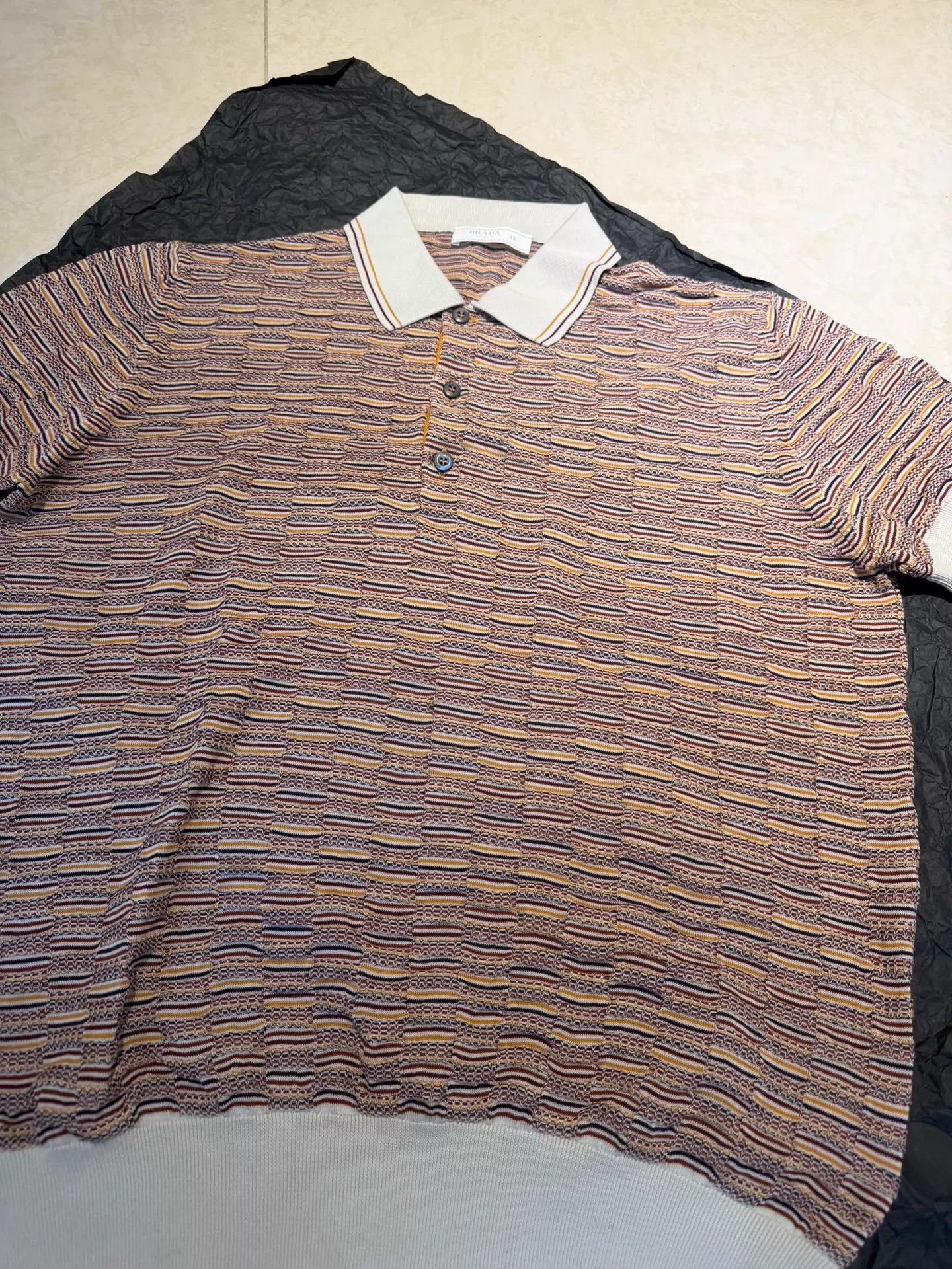 Prada PRADA Knit Polo Short Sleeve Colorblock Floral Old Money 48 Size US M / EU 48-50 / 2 - 2 Thumbnail