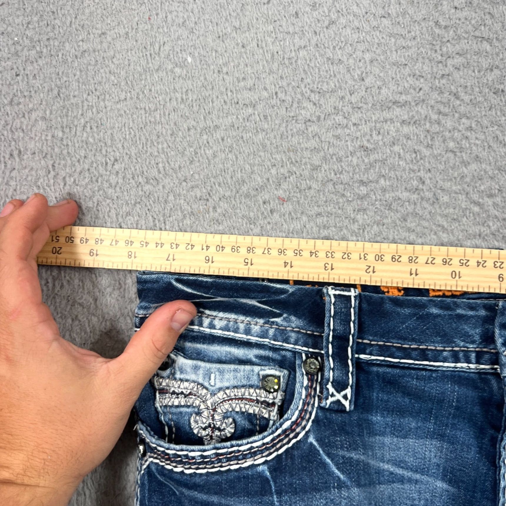 Vintage VINTAGE Rock Revival Denim Jeans Ladies Size 31 Blue Cropped Regular Fit 5-Pocket Size 24" / US 00 / IT 34 - 5 Thumbnail