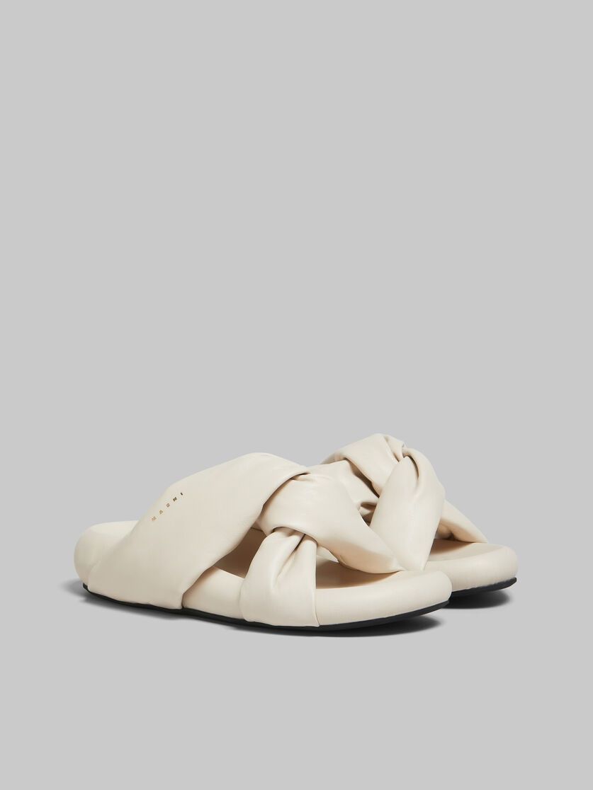 Marni oc11z0525 Twisted Leather Bubble Sandal in White Size US 10 / IT 40 - 1 Thumbnail