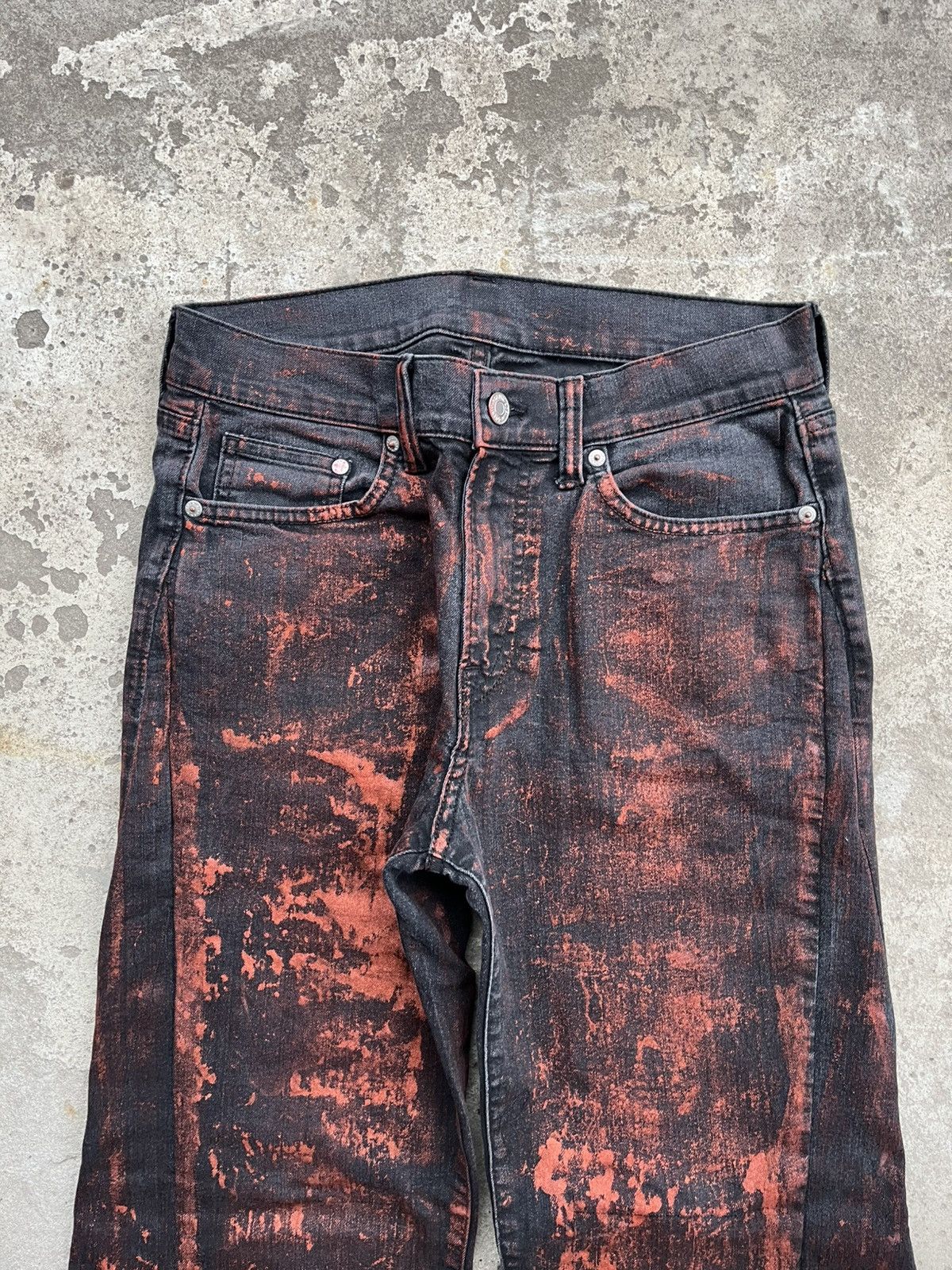 20471120 × If Six Was Nine × Japanese Brand Dirty Painted Distressed Thrashed Faded Baggy Jeans Y2K Size US 28 / EU 44 - 2 Thumbnail