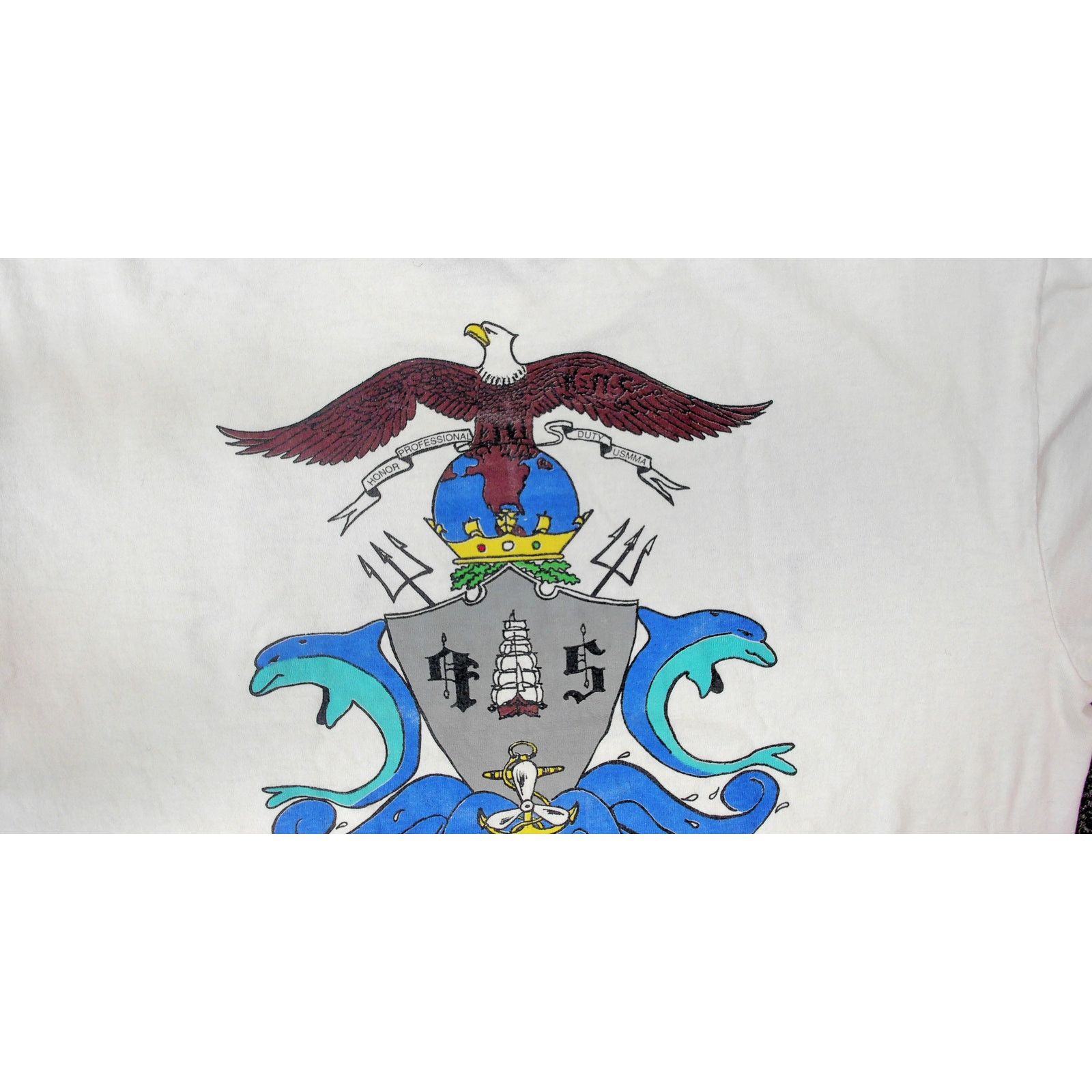 Vintage Vintage 1995 USMMA "KPS" Crest Tee - Oneita Power 50 Tag Size US XL / EU 56 / 4 - 9 Thumbnail