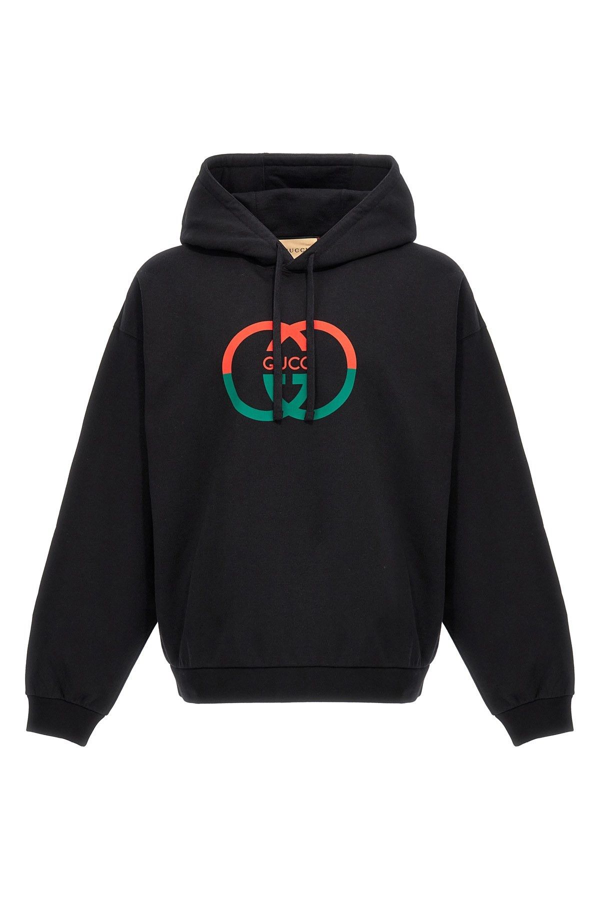 Image of Gucci Logo Print Hoodie in Black, Men's (Size Small)