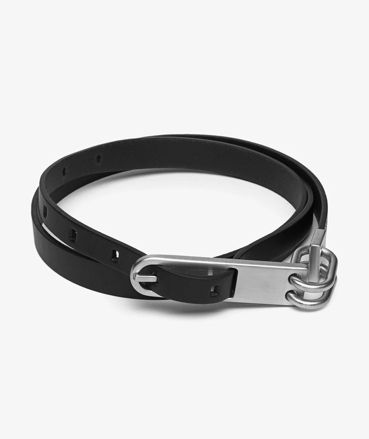 Rick Owens New/Box TECUATL Black Cow Bull Tongue Leather XL Long Belt Size ONE SIZE - 5 Thumbnail