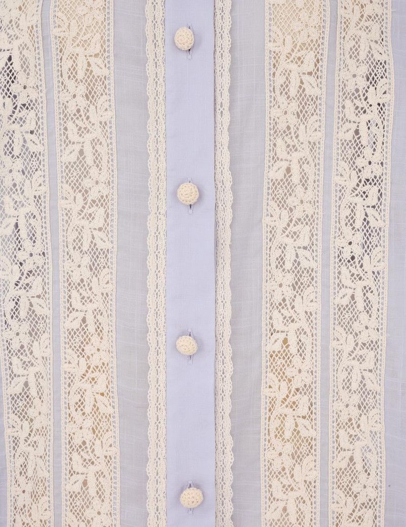 Zimmermann oc11z0126 Everley Lace Trim Shirt in Dusty Blue Size M / US 6-8 / IT 42-44 - 6 Thumbnail