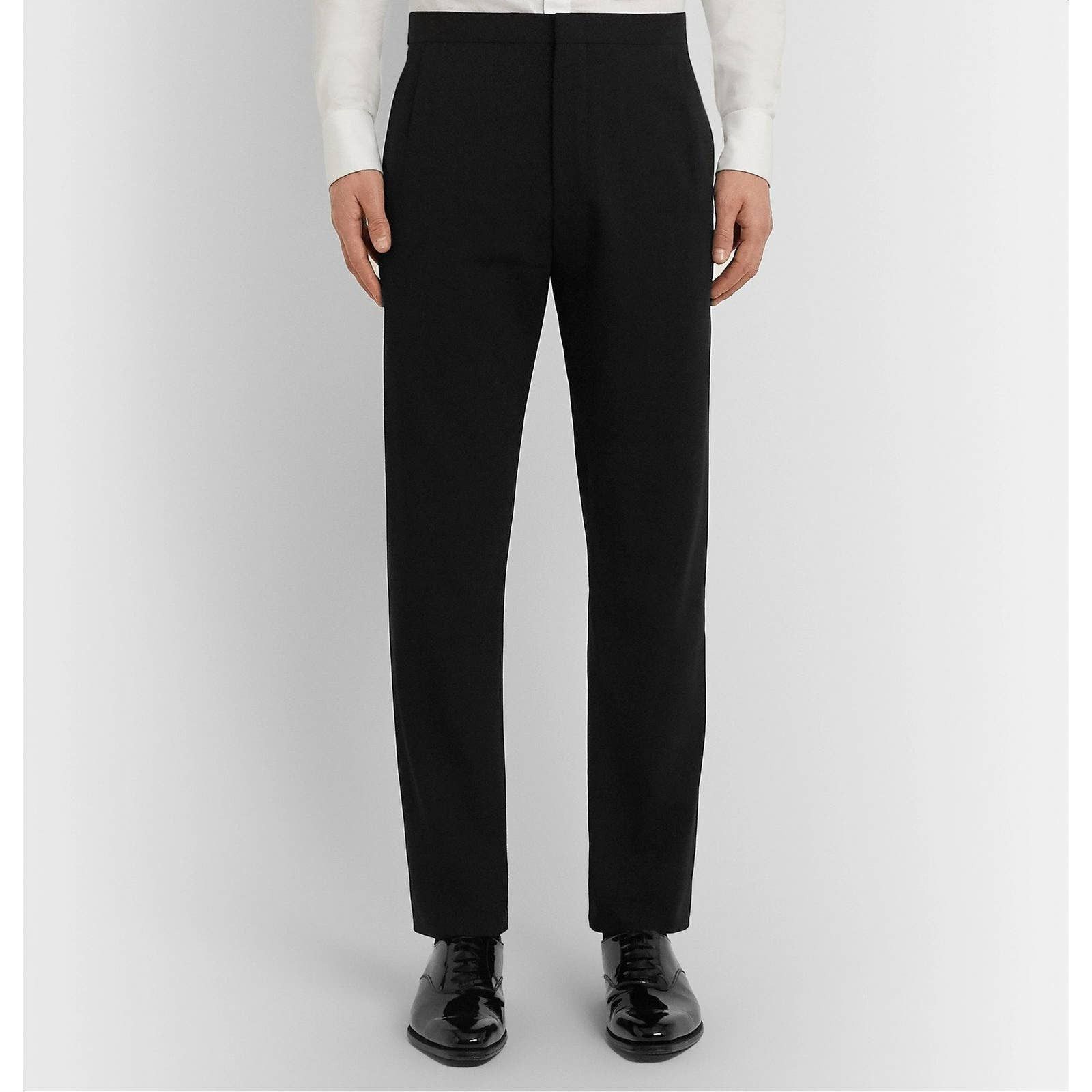 image of Giorgio Armani Vintage Wool Blend Tuxedo Pants in Black, Men's (Size 27)