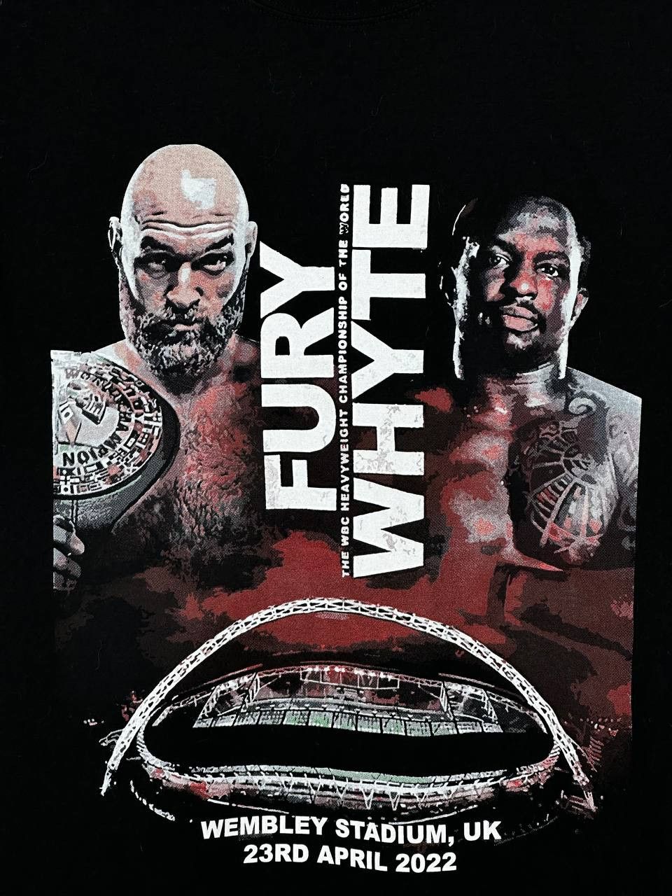 Vintage Tyson Fury Dillian Whyte Boxing UK Promo T Shirt Size US XL / EU 56 / 4 - 4 Thumbnail