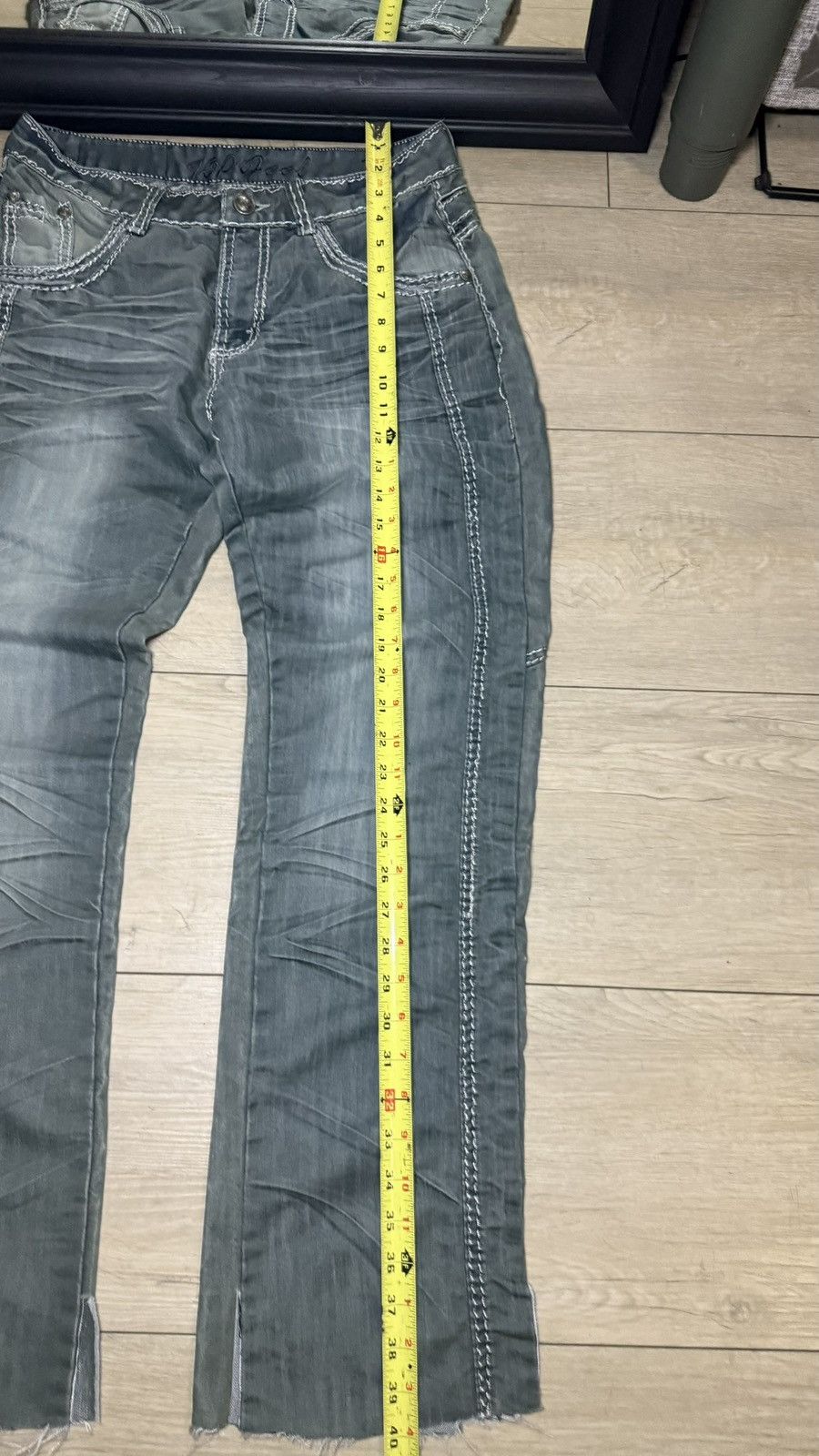 Other Y2K 2000s Top Feel Stone Wash Green Indigo Straight Legged Size US 32 / EU 48 - 7 Thumbnail