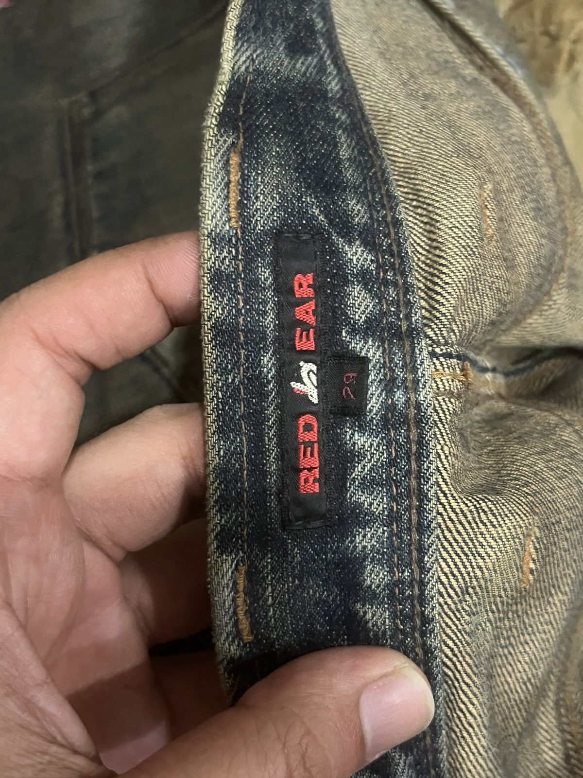 Paul Smith Red Ear Vintage Paul Smith Red Ear Mud Whisker Washed Selvedge Jeans Size US 29 - 21 Thumbnail