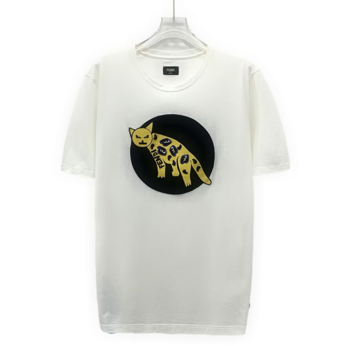 Fendi Fendi White Logo Crew Neck Short Sleeve T-shirt K26WX Size US M / EU 48-50 / 2 - 1 Thumbnail