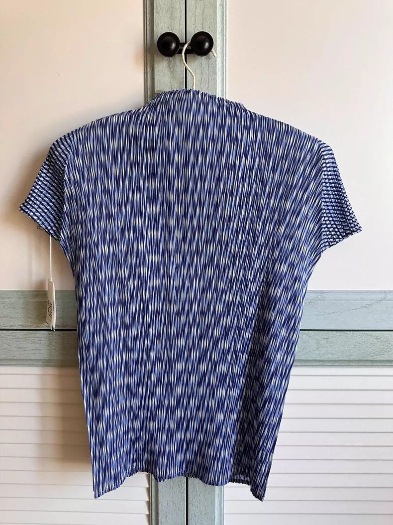 Issey Miyake Issey Miyake size:3 Blue patterned short-sleeved shirt Size XS / US 0-2 / IT 36-38 - 6 Thumbnail
