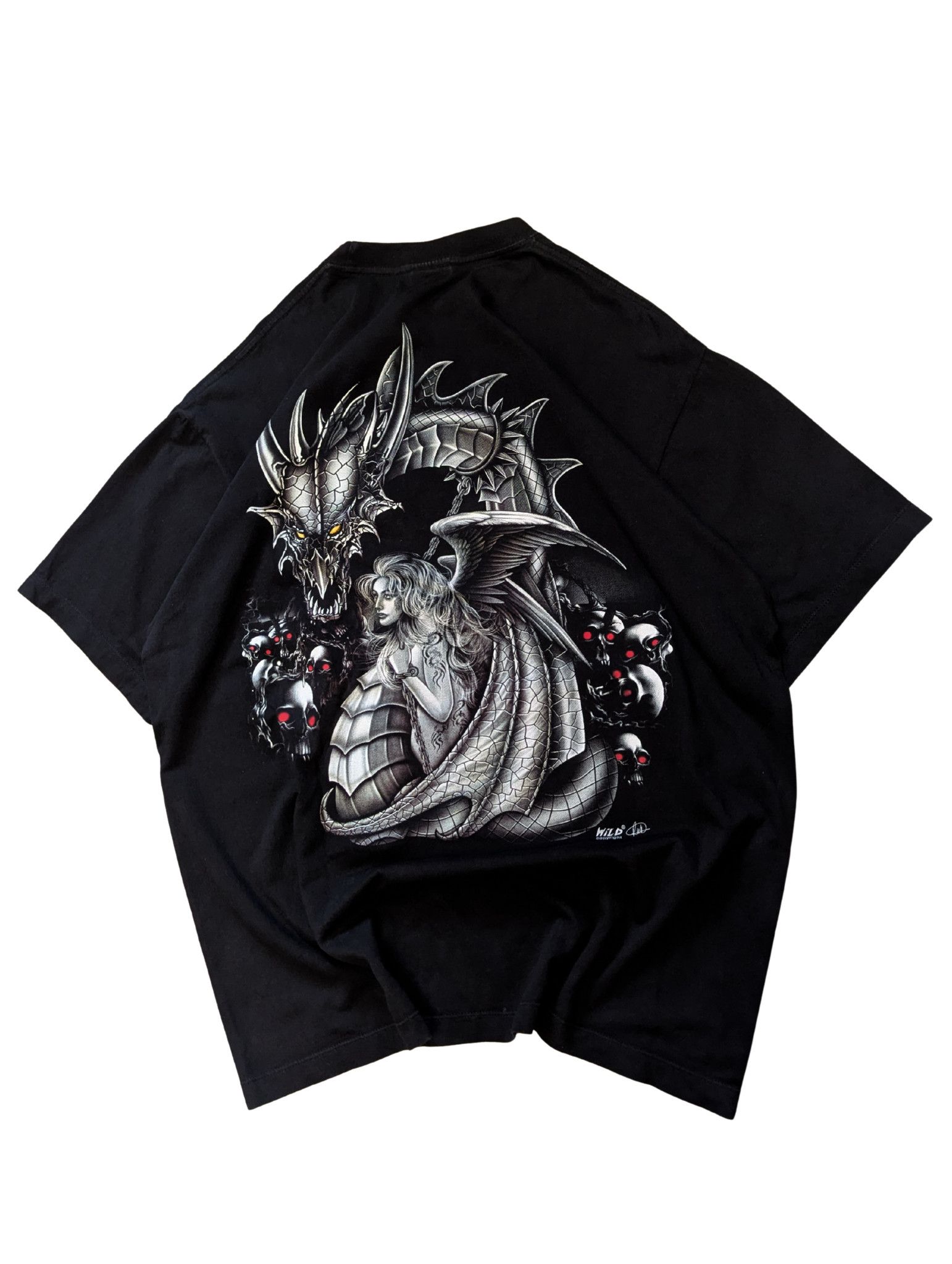 Vintage Vintage Dragon Graphic T-Shirt – Y2K Fantasy Goth Tee Size US XL / EU 56 / 4 - 2 Thumbnail