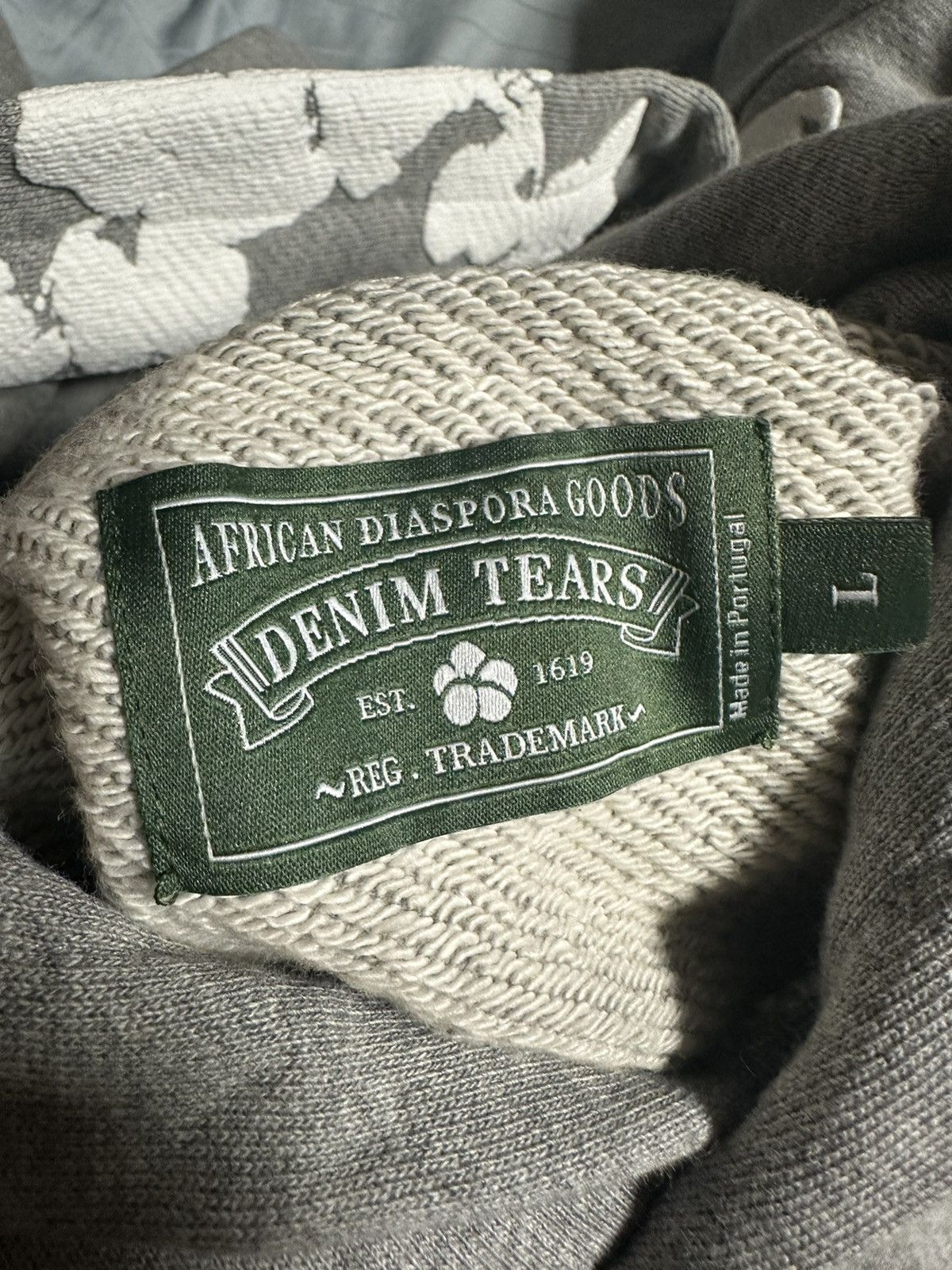 DENIM TEARS DENIM TEARS COTTON WREATH GREY HOODIE | Grailed