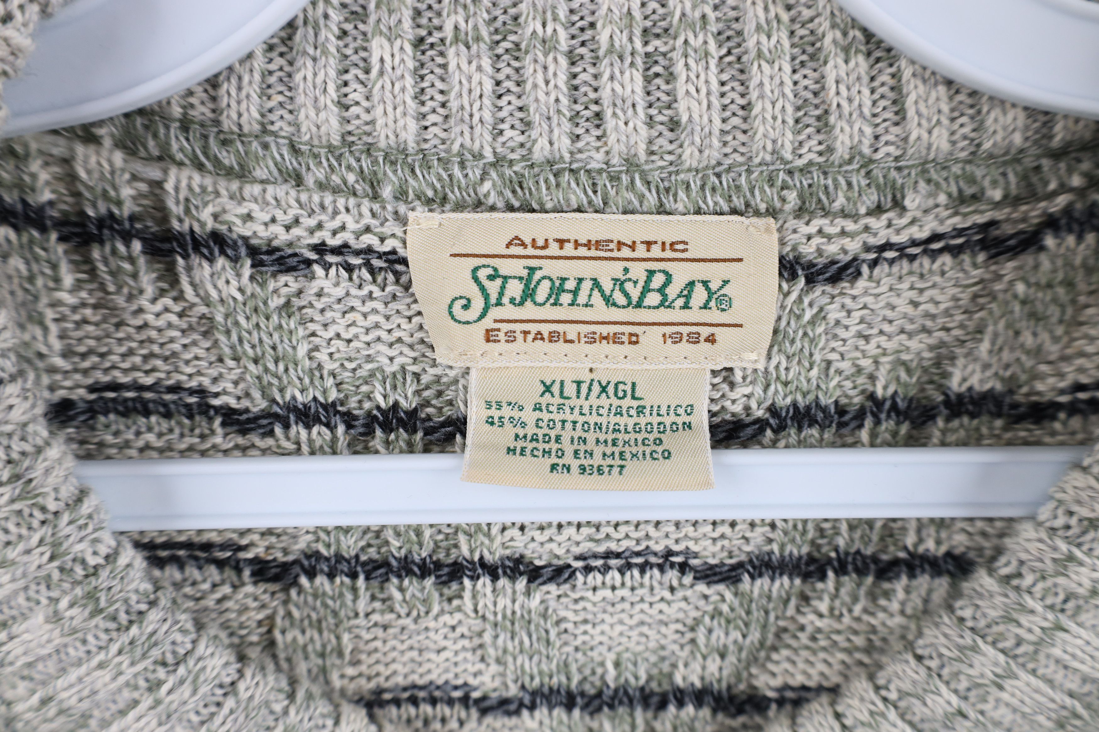 Vintage Vintage 90s Streetwear Cross Weave Knit Dad Crewneck Sweater Size US XL / EU 56 / 4 - 7 Thumbnail