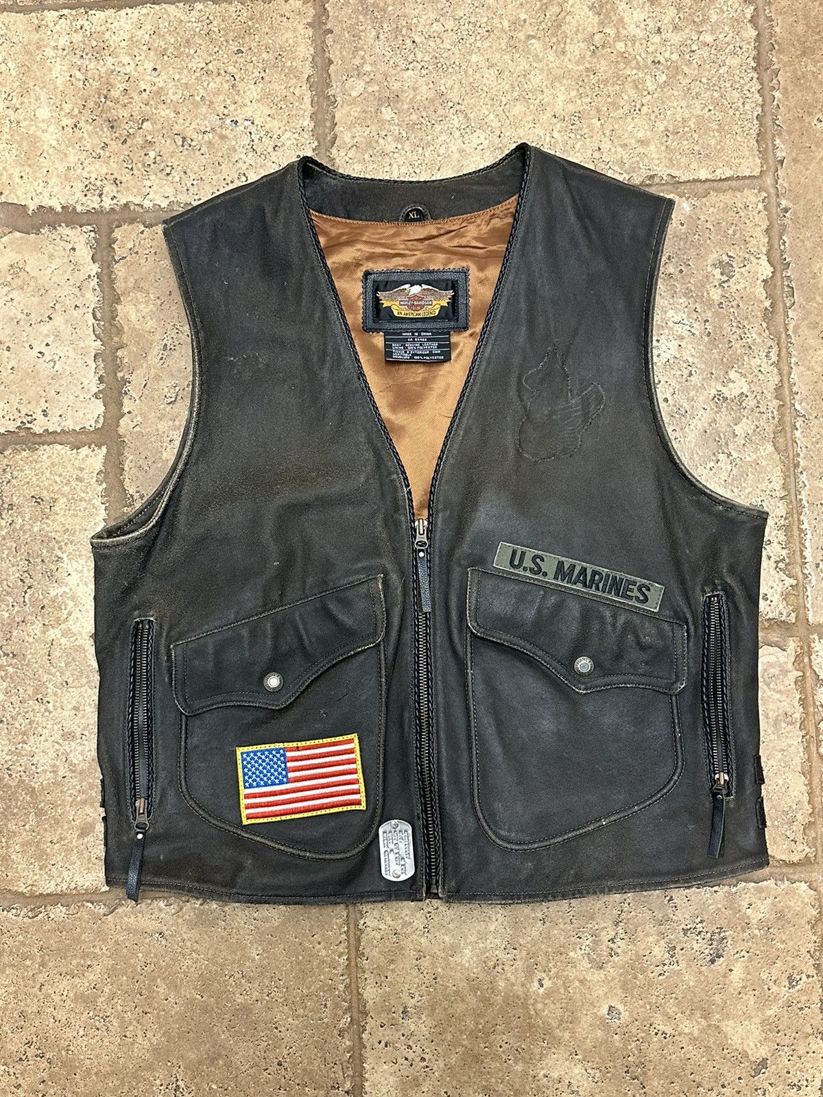 Harley Davidson Harley Davidson Distressed Brown Leather Jacket and Vest 90s Size US L / EU 52-54 / 3 - 14 Thumbnail