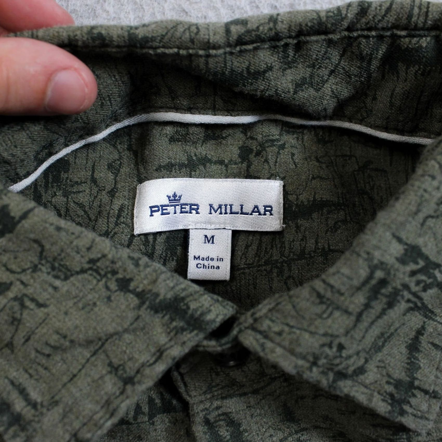 Peter Millar Peter Millar Shirt Mens M Green Mountains Nature Trees Graphic Print Button-Up Outdoor Casual Size US M / EU 48-50 / 2 - 3 Thumbnail