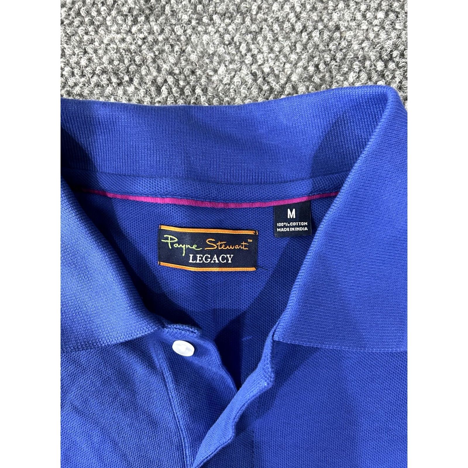 Vintage Payne Stewart Legacy Polo Shirt Mens M Blue Pique Golf Embroidered Logo Size US M / EU 48-50 / 2 - 4 Thumbnail