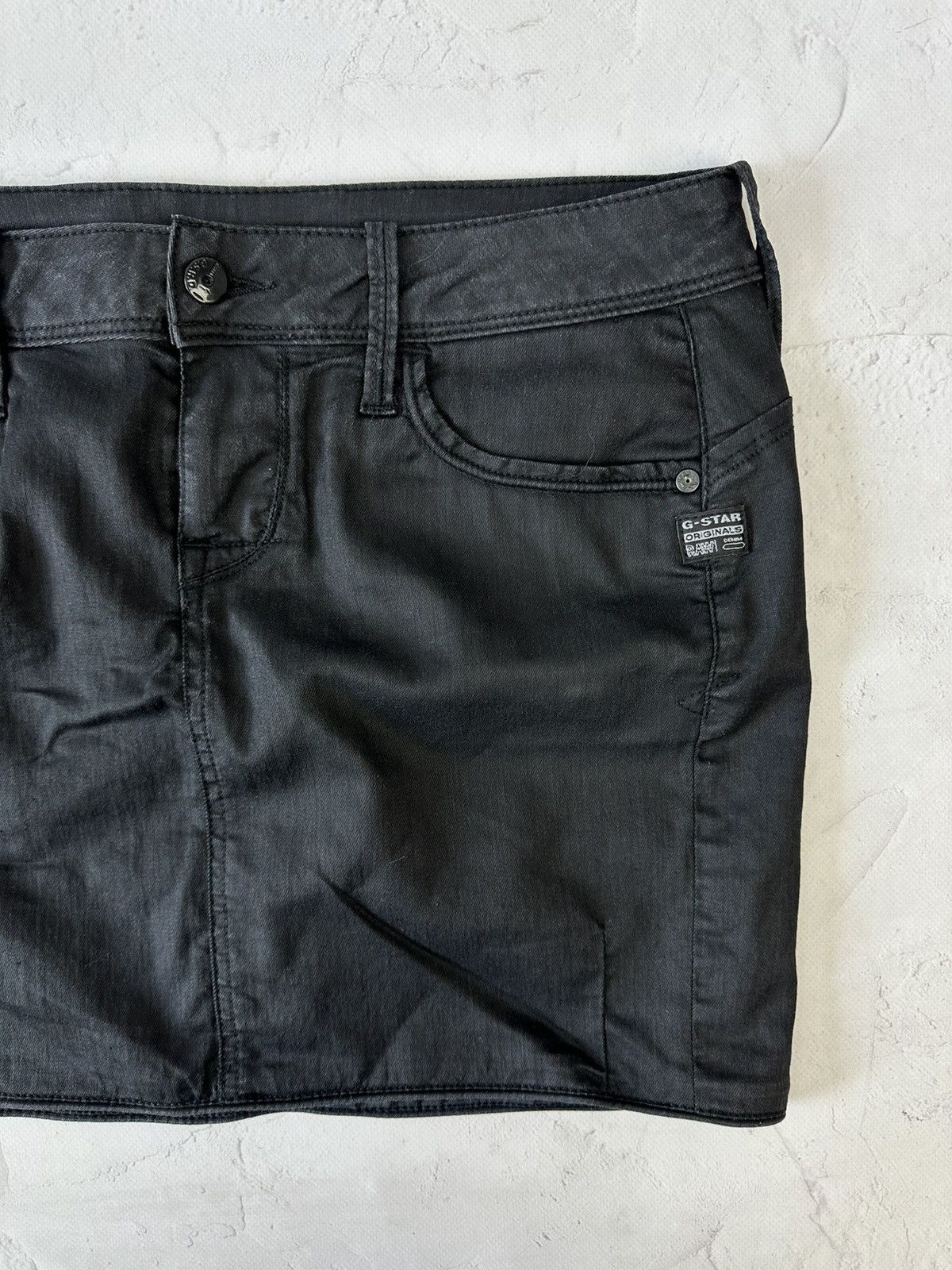 G-Star × Vintage Vintage G-Star Elect Mini Black Skirt Size 29" - 2 Thumbnail