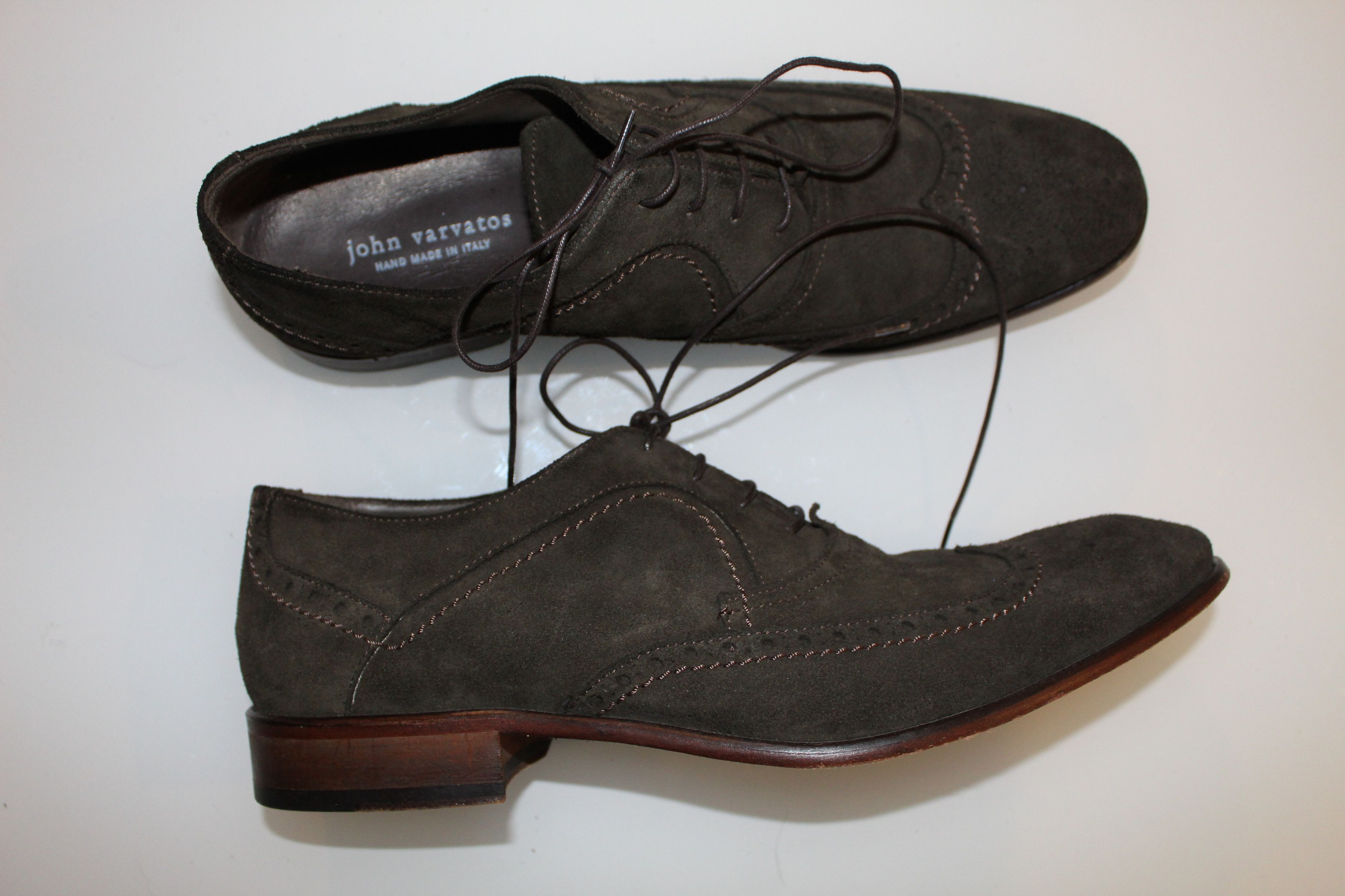 John Varvatos Varvatos Men’s Brogue – Chocolate Suede (Handmade in Italy) Size US 11 / EU 44 - 5 Thumbnail