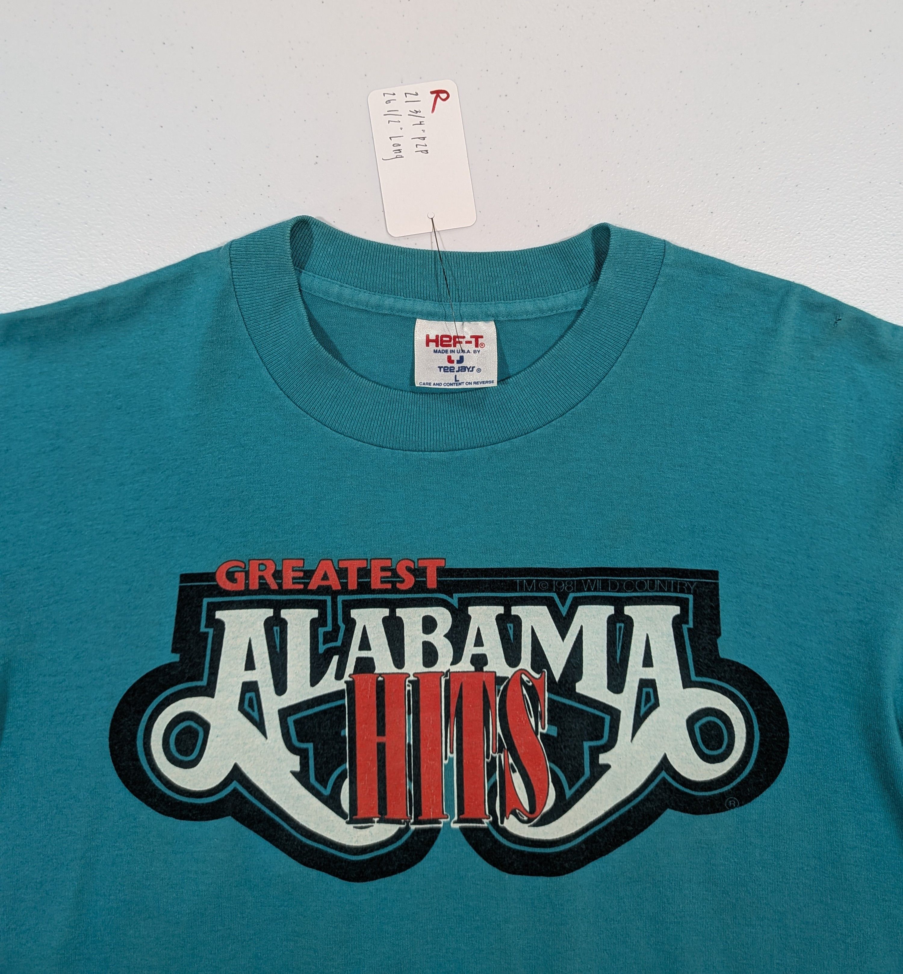 TEE JAYS Vintage 1981 Alabama Greatest Hits Tour Single Stitch Tee Size L / US 10 / IT 46 - 3 Thumbnail